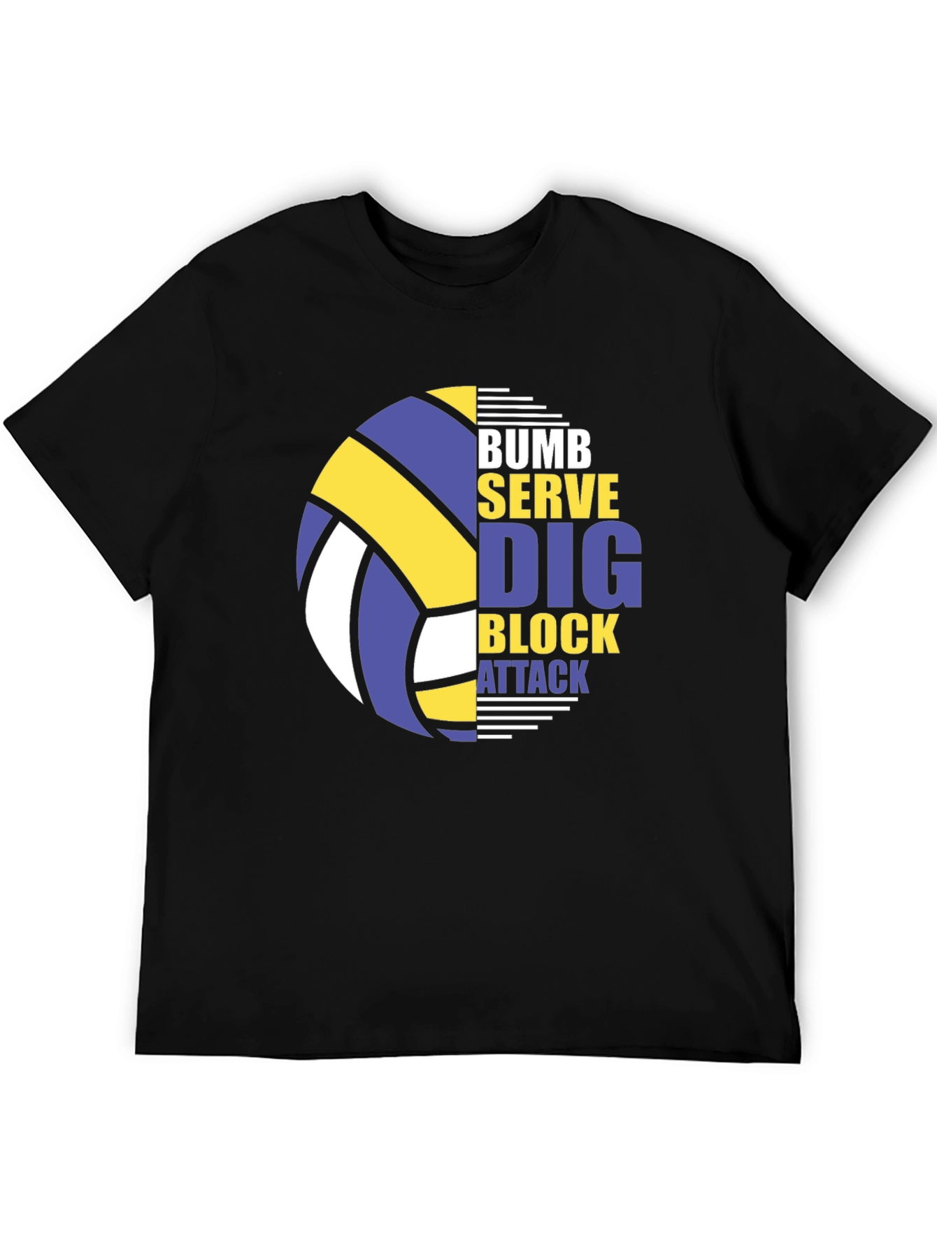 Volleyball Graphic Tee - Bump Set Dig Attack!
