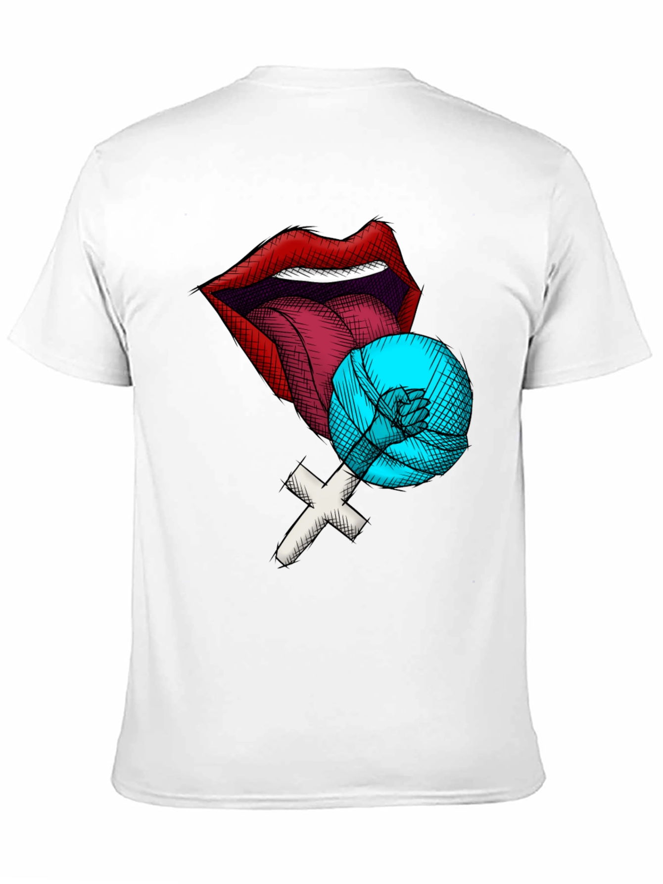 Lips Lollipop T-Shirt - Black Cotton Tee