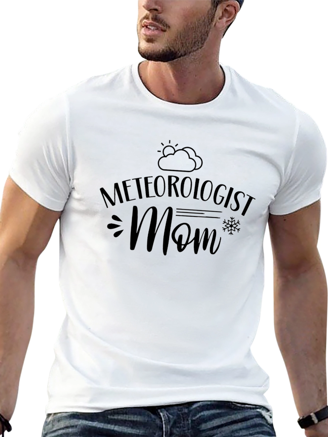 Meteorologist Mom Black Graphic T-Shirt