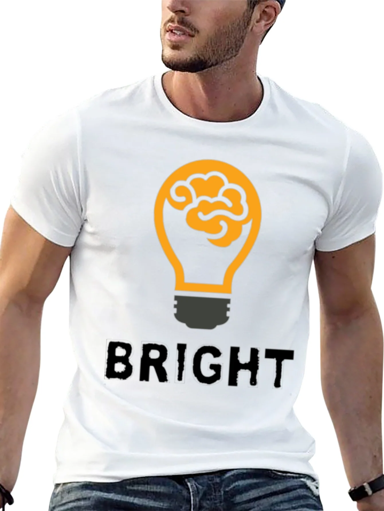 Bright Idea Brain Lightbulb Graphic T-Shirt
