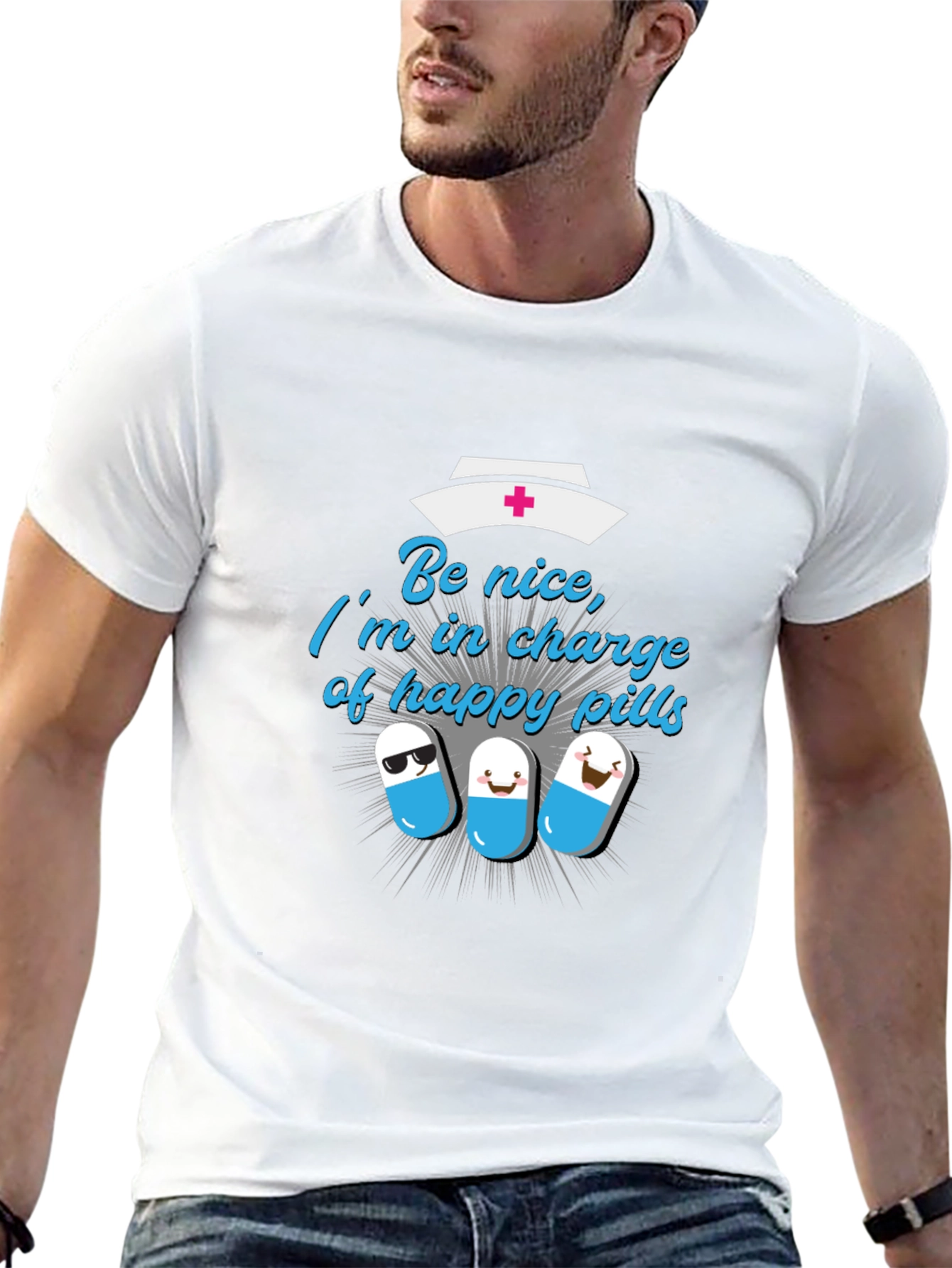 Be Nice Happy Pills Graphic T-Shirt