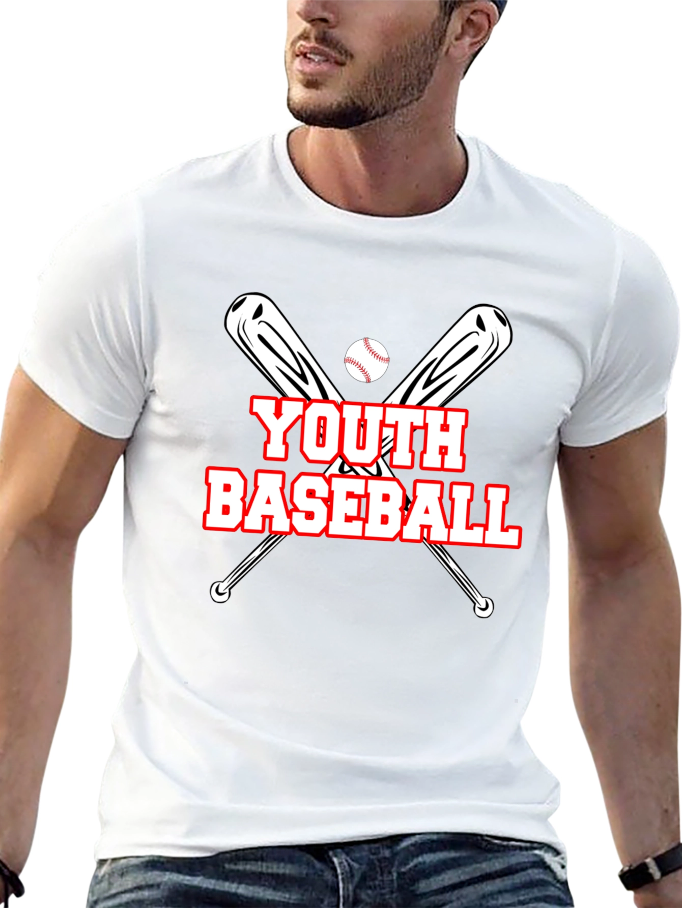 Youth Baseball Graphic T-Shirt - Black