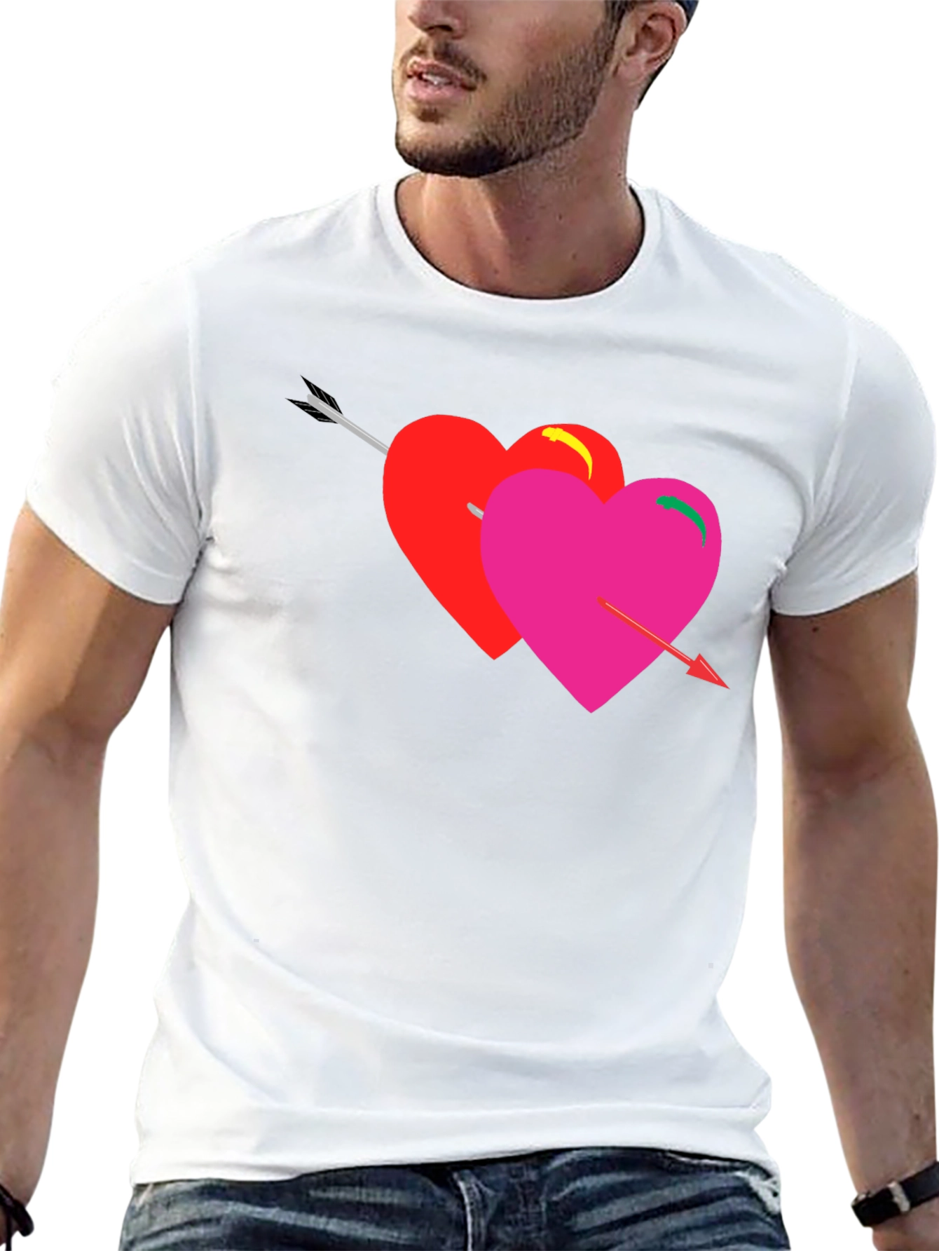 Heart Arrow Graphic Tee - Black Unisex T-Shirt