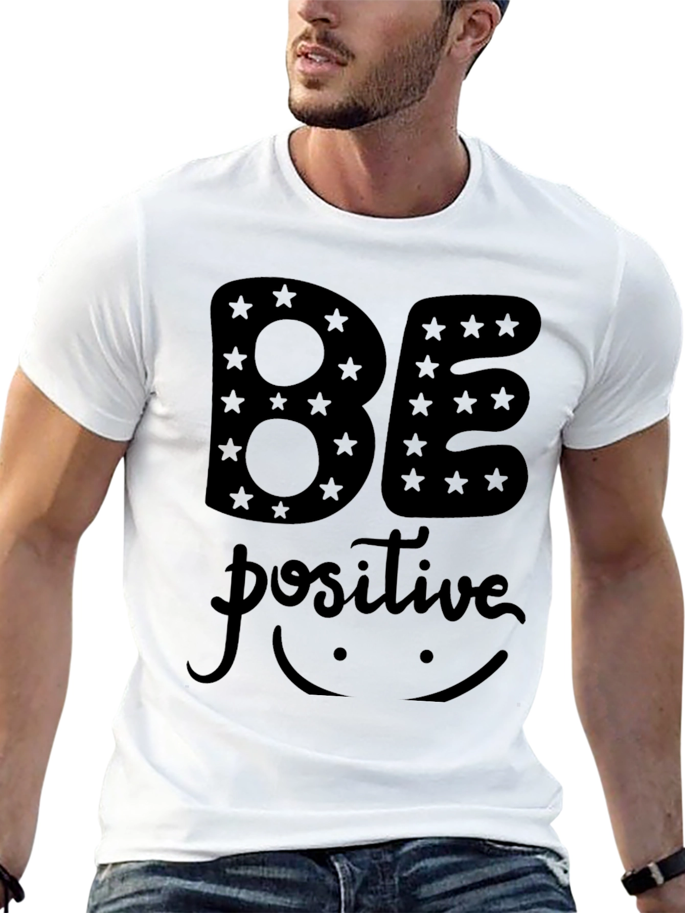 Be Positive Graphic Tee - Mens Black T-Shirt