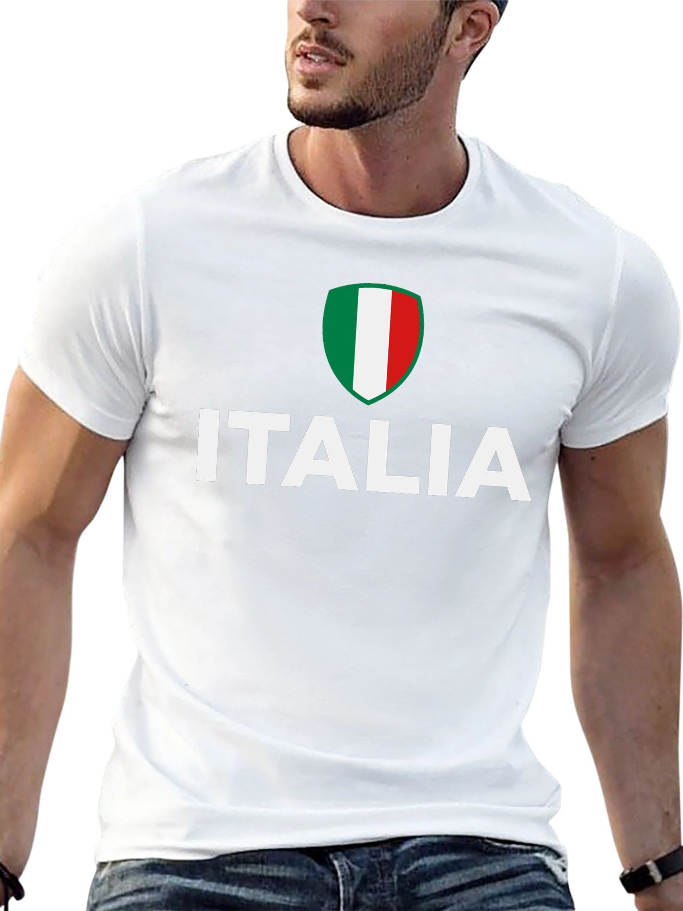 Italia Flag Graphic Tee - Black
