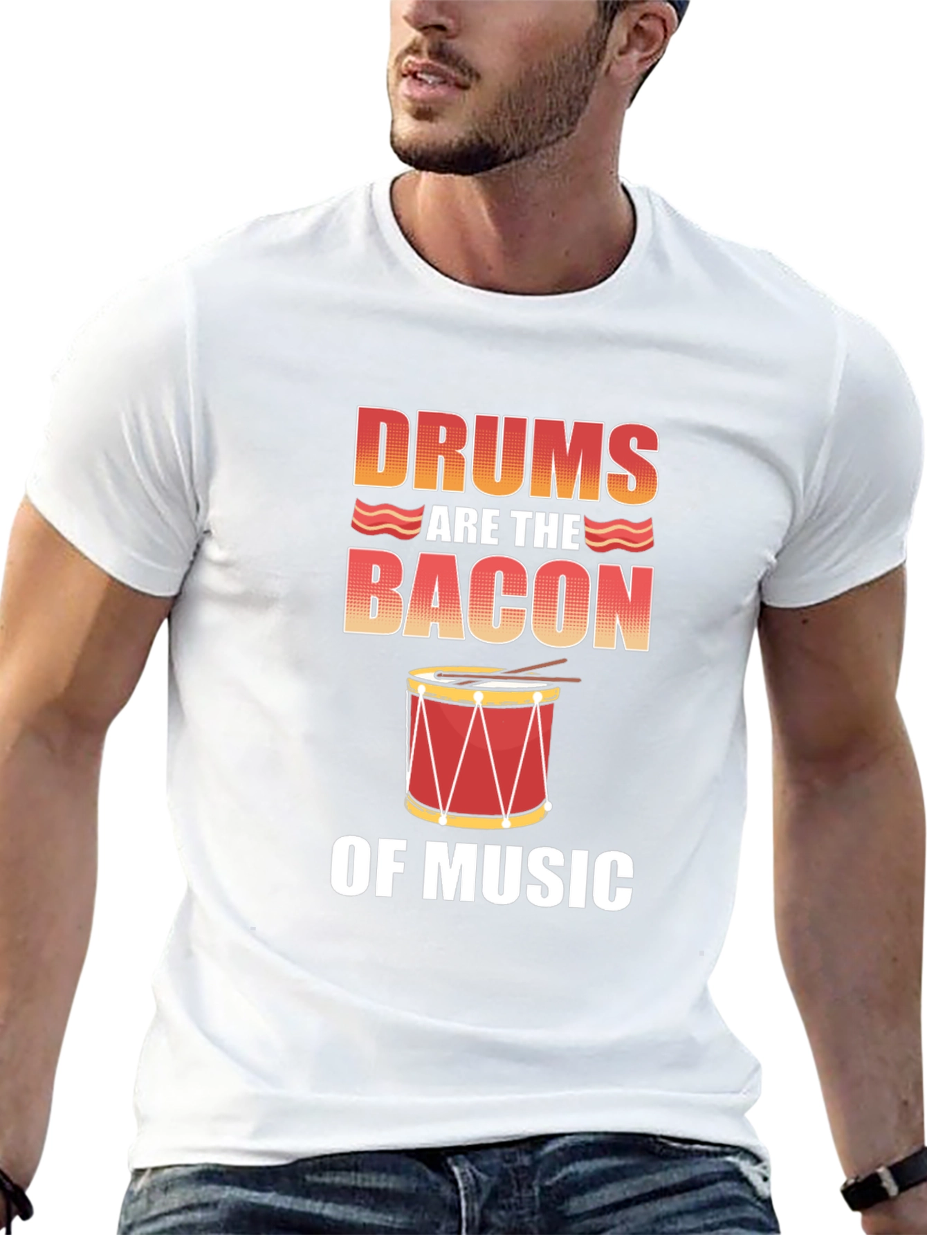 Drums Are The Bacon of Music T-Shirt - Black