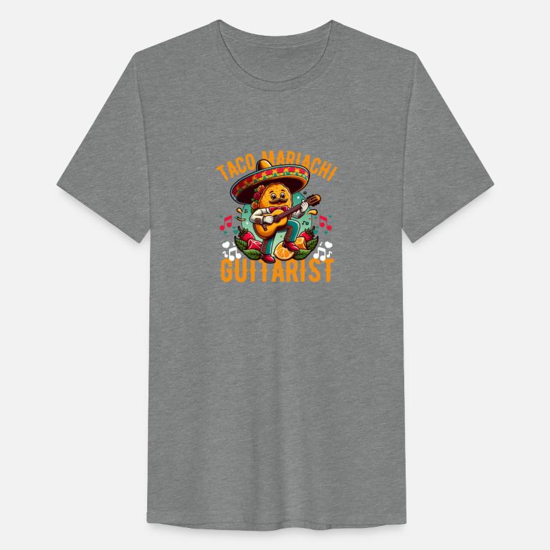 A taco playing the guitar in a mariachi band.
