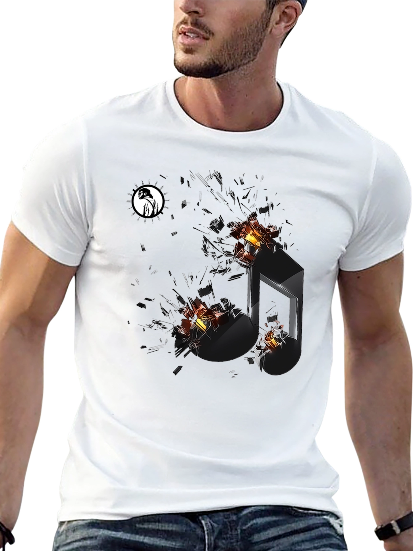 Exploding Music Note Graphic Tee