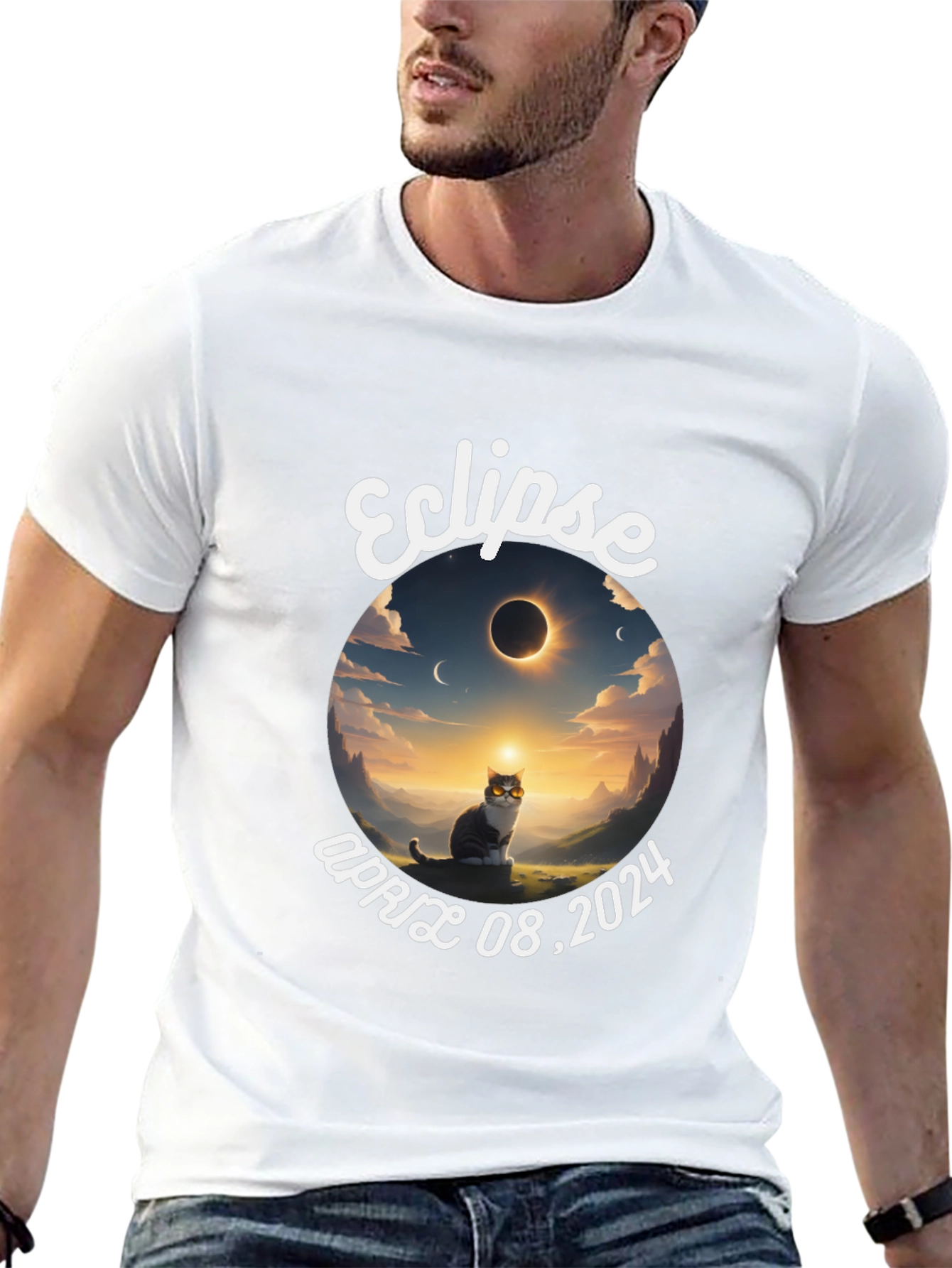 Eclipse April 08 2024 Cat T-Shirt
