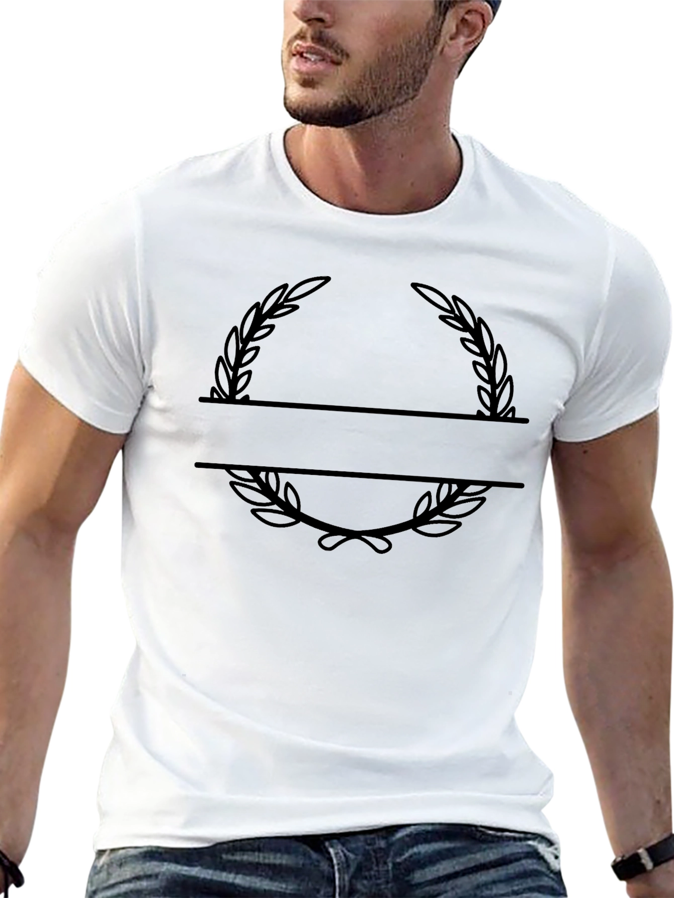 Black Laurel Wreath Personalized T-Shirt
