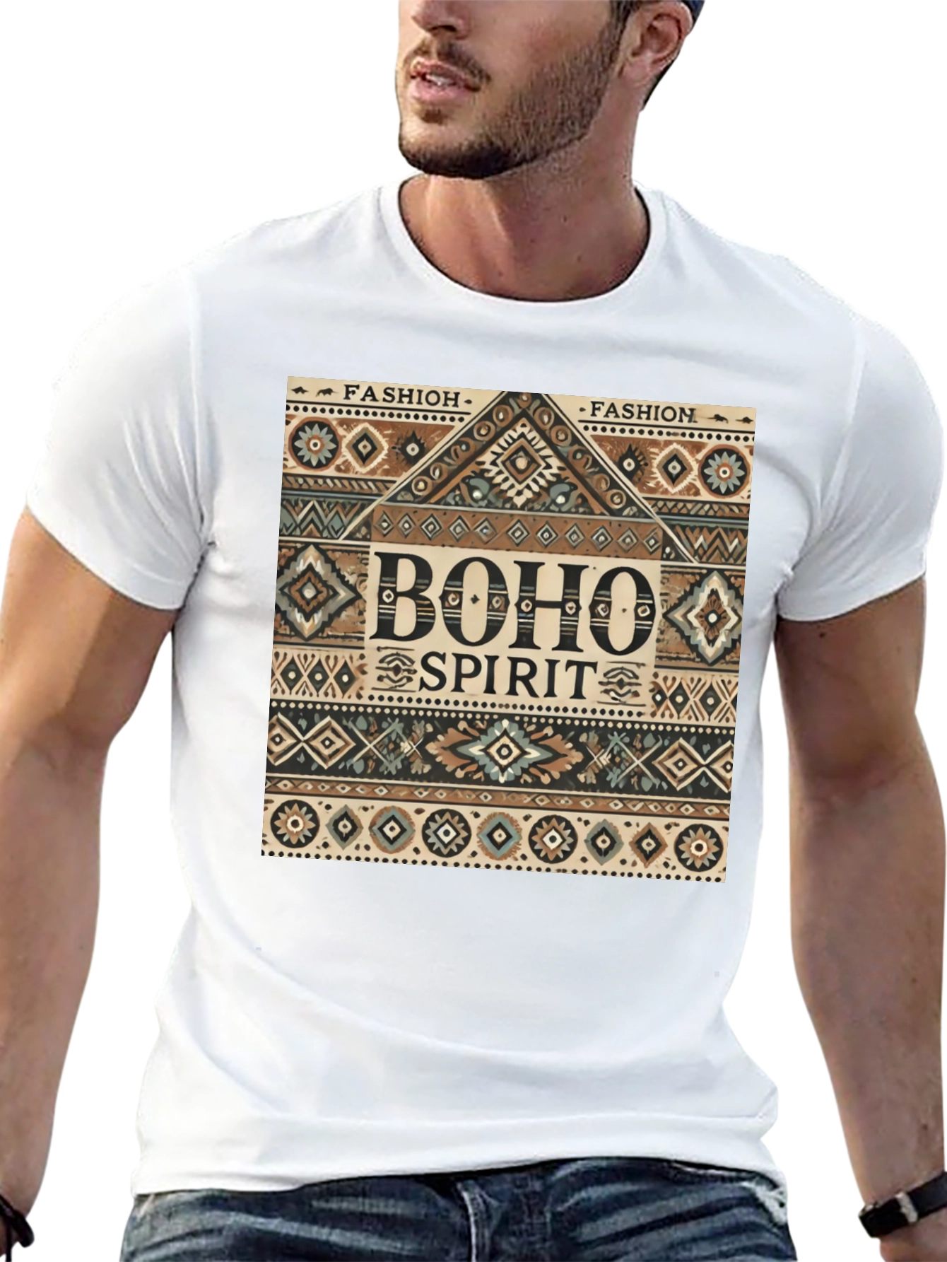 Boho Spirit Graphic Print Mens Tee
