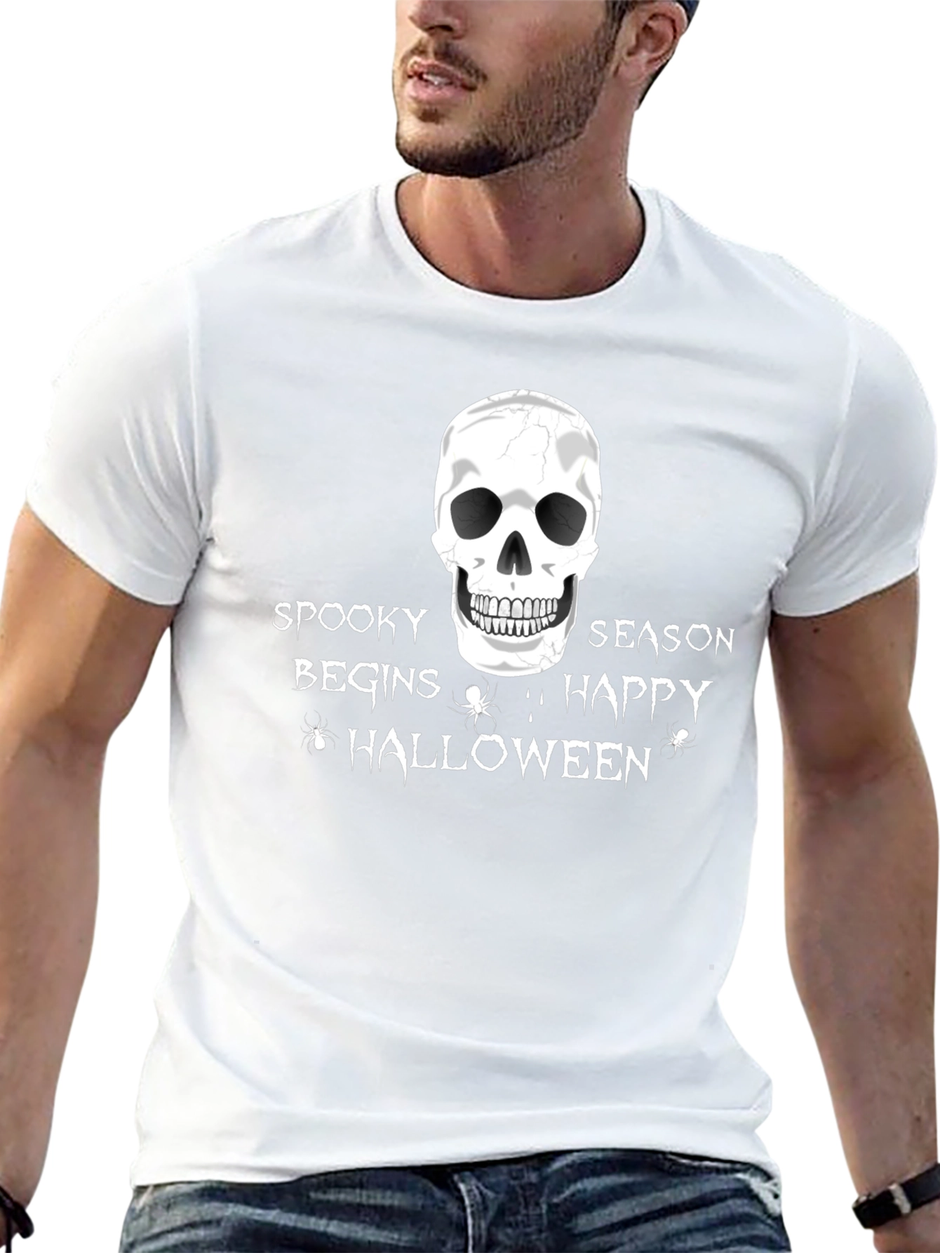 Spooky Season Halloween T-Shirt - Skull Design