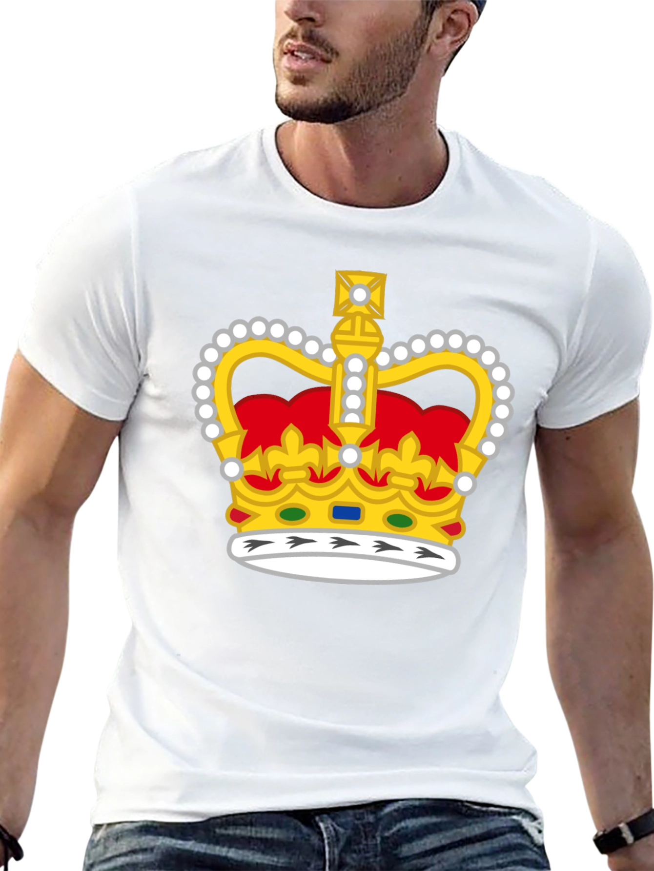 Regal Crown Graphic T-Shirt - Black Cotton Tee