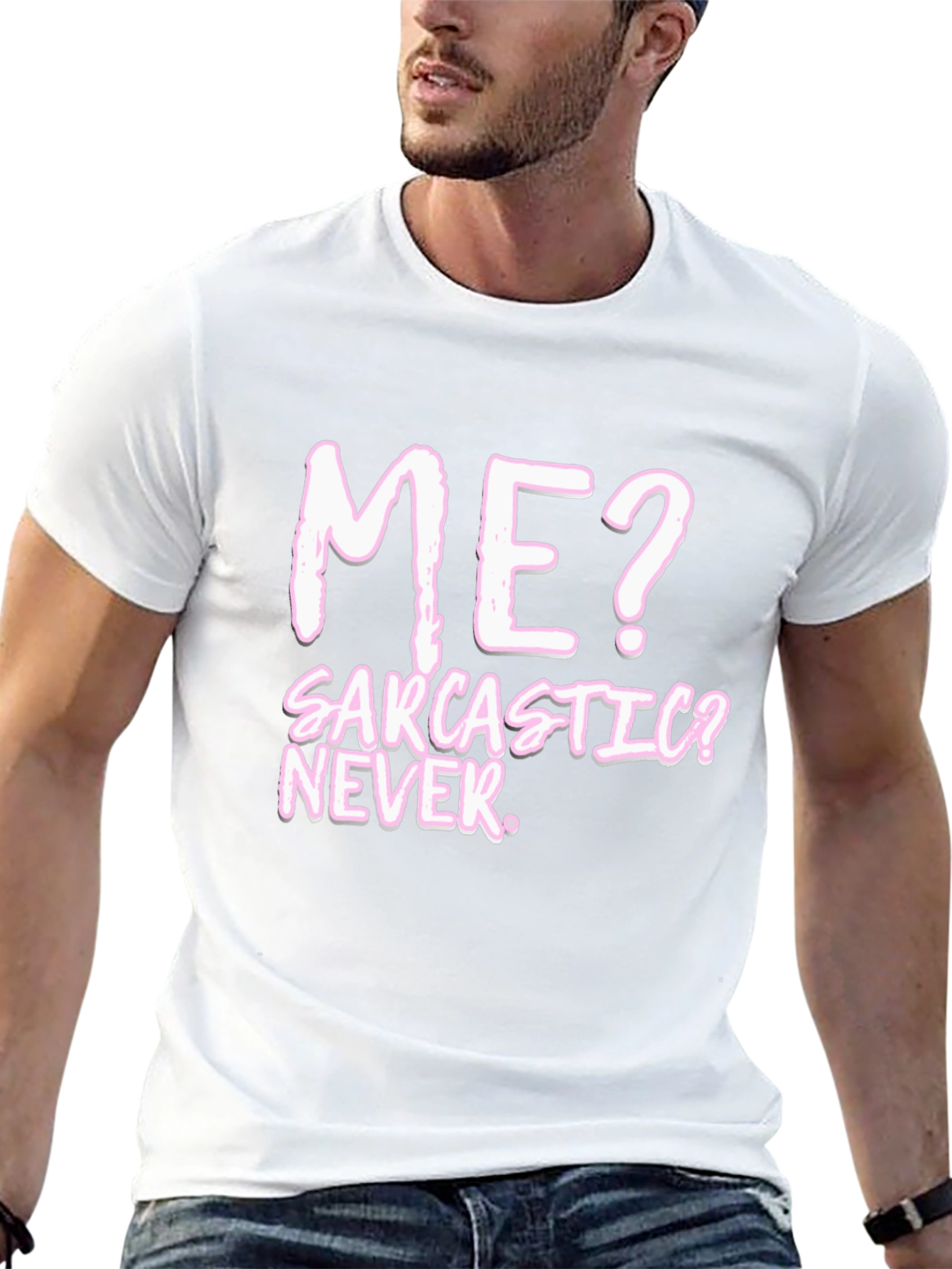 Sarcastic? Never. Black Graphic Tee