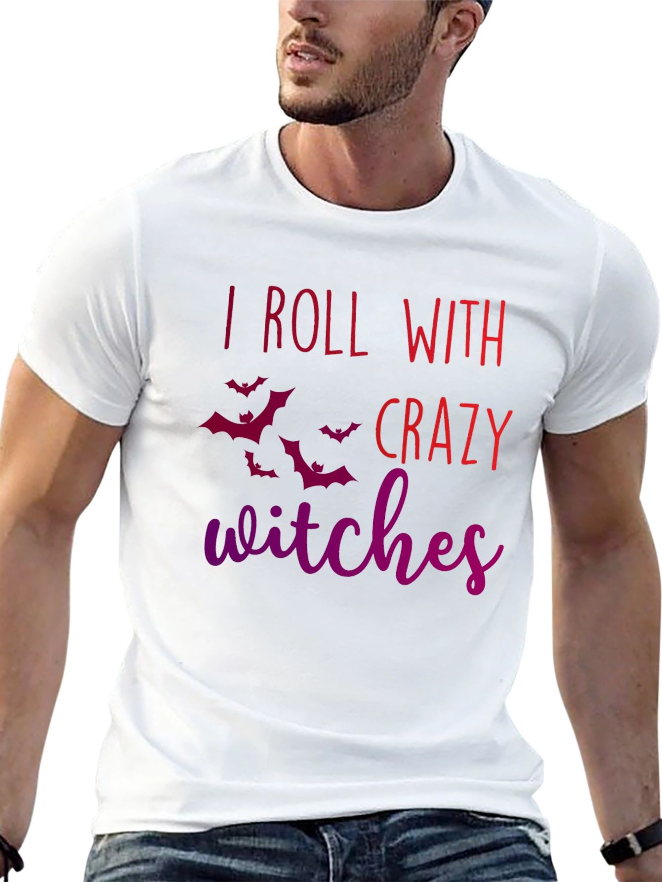 I Roll With Crazy Witches Halloween Tee