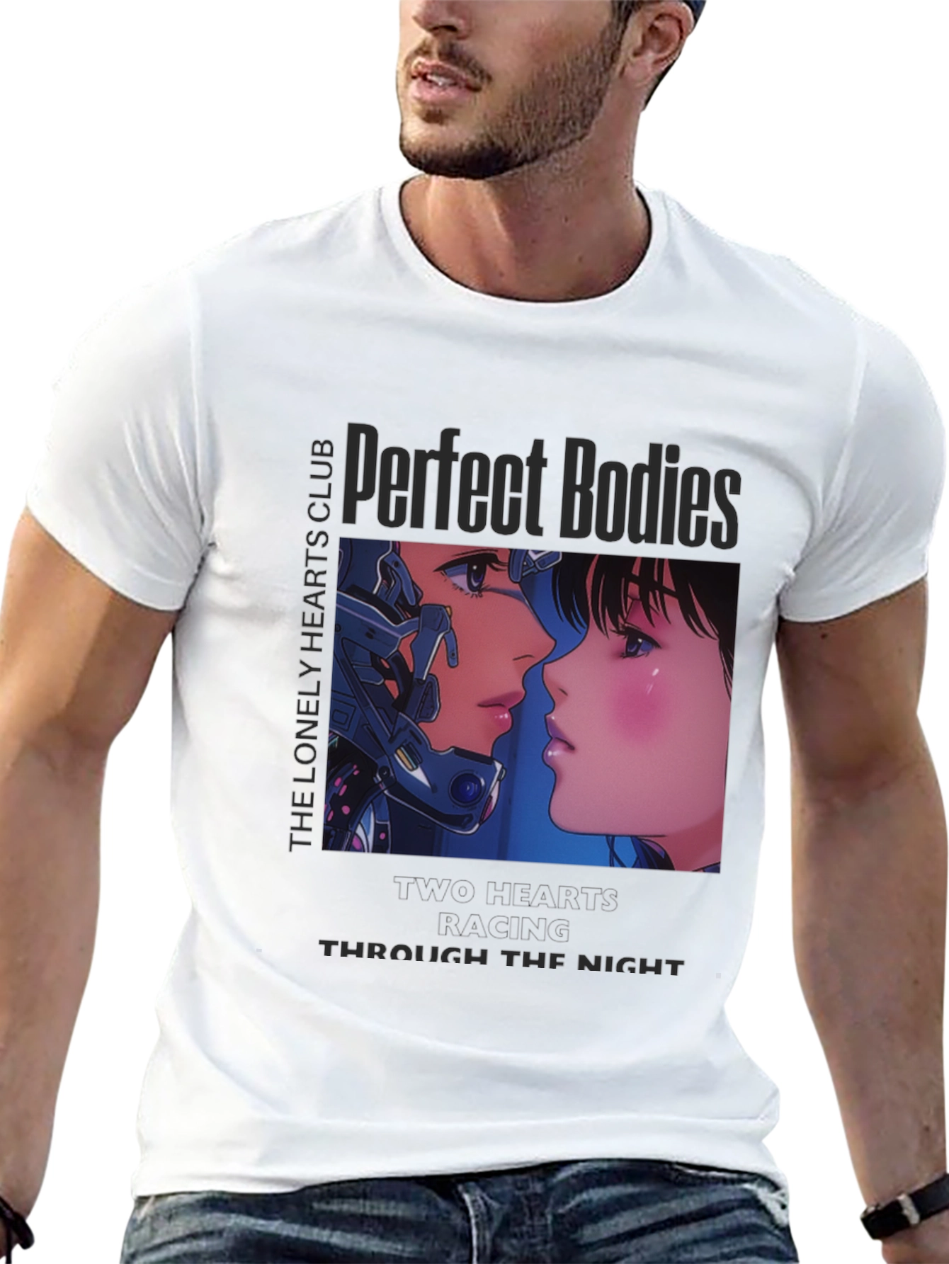 Perfect Bodies Club Anime Graphic Black T-Shirt