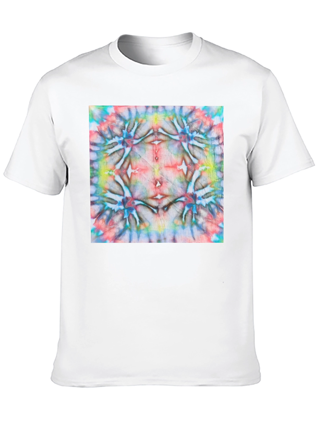 Psychedelic Tie-Dye Pattern Black Cotton Tee