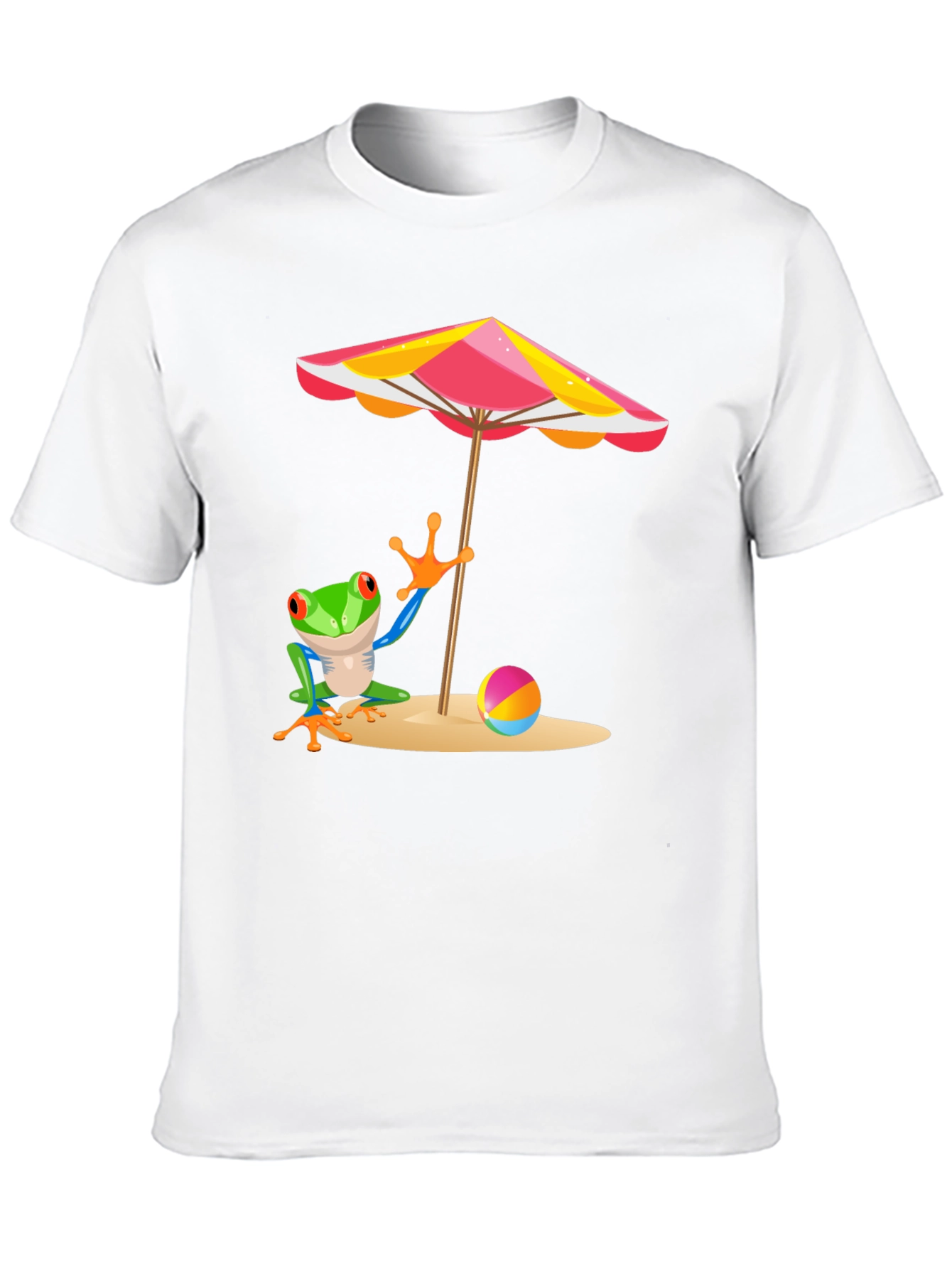 Fun Frog Beach Day Graphic T-Shirt