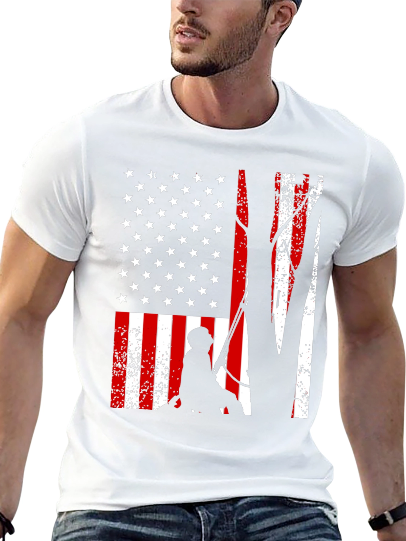 American Flag Tree Climber T-Shirt