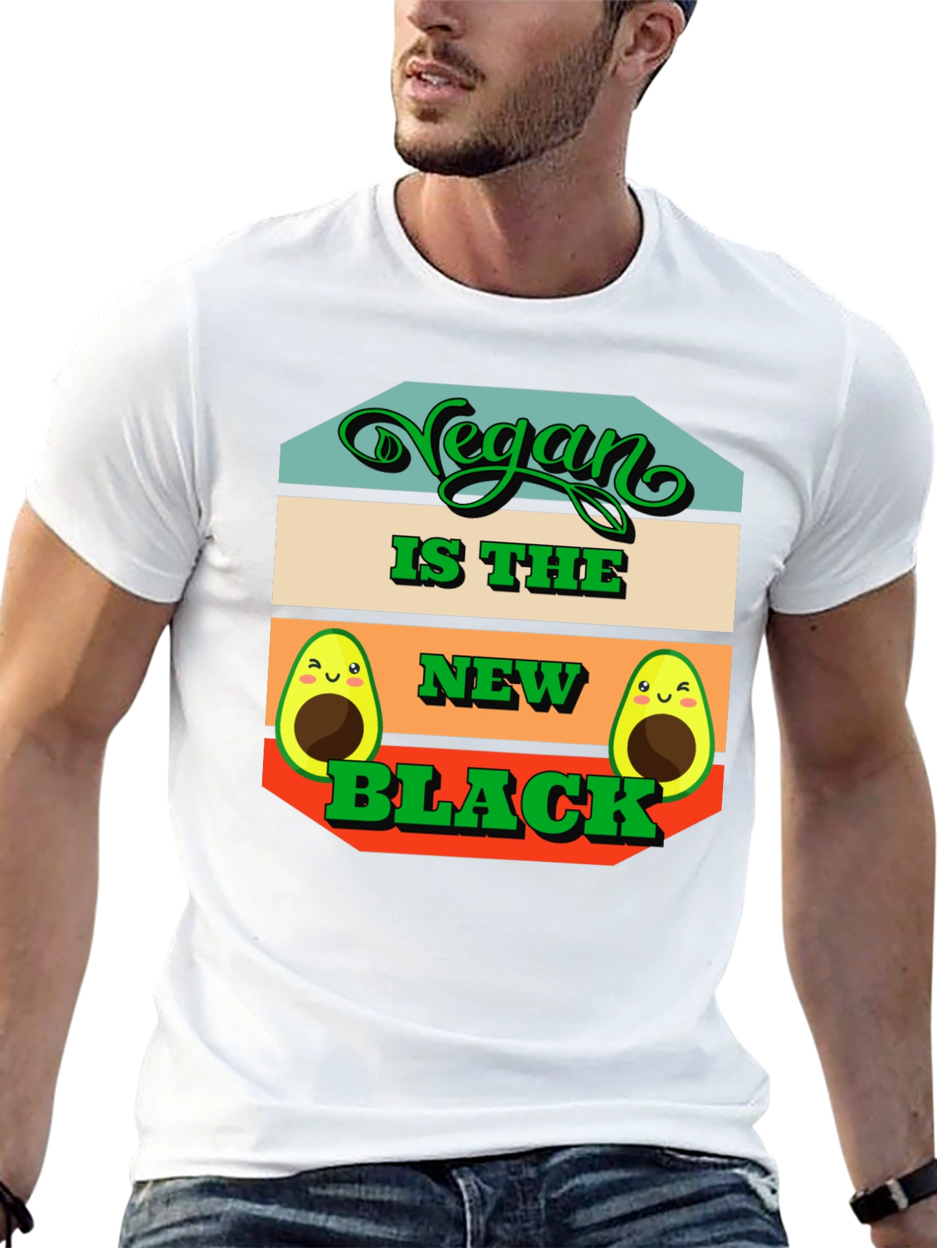 Vegan is the New Black Avocado Graphic Tee