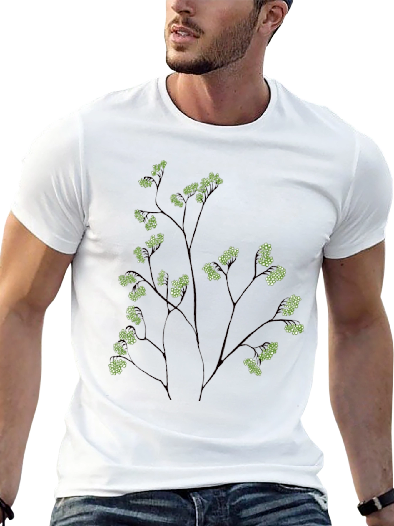 Nature Inspired Black Graphic Tee