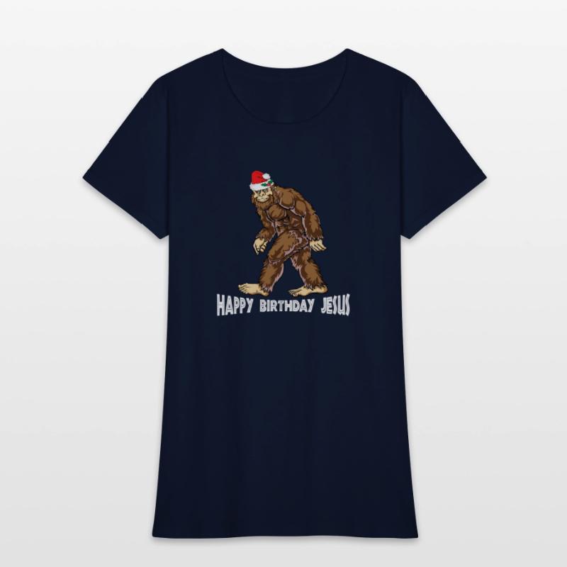 Bigfoot Christmas Shirt Boys Kids Youth Women Men