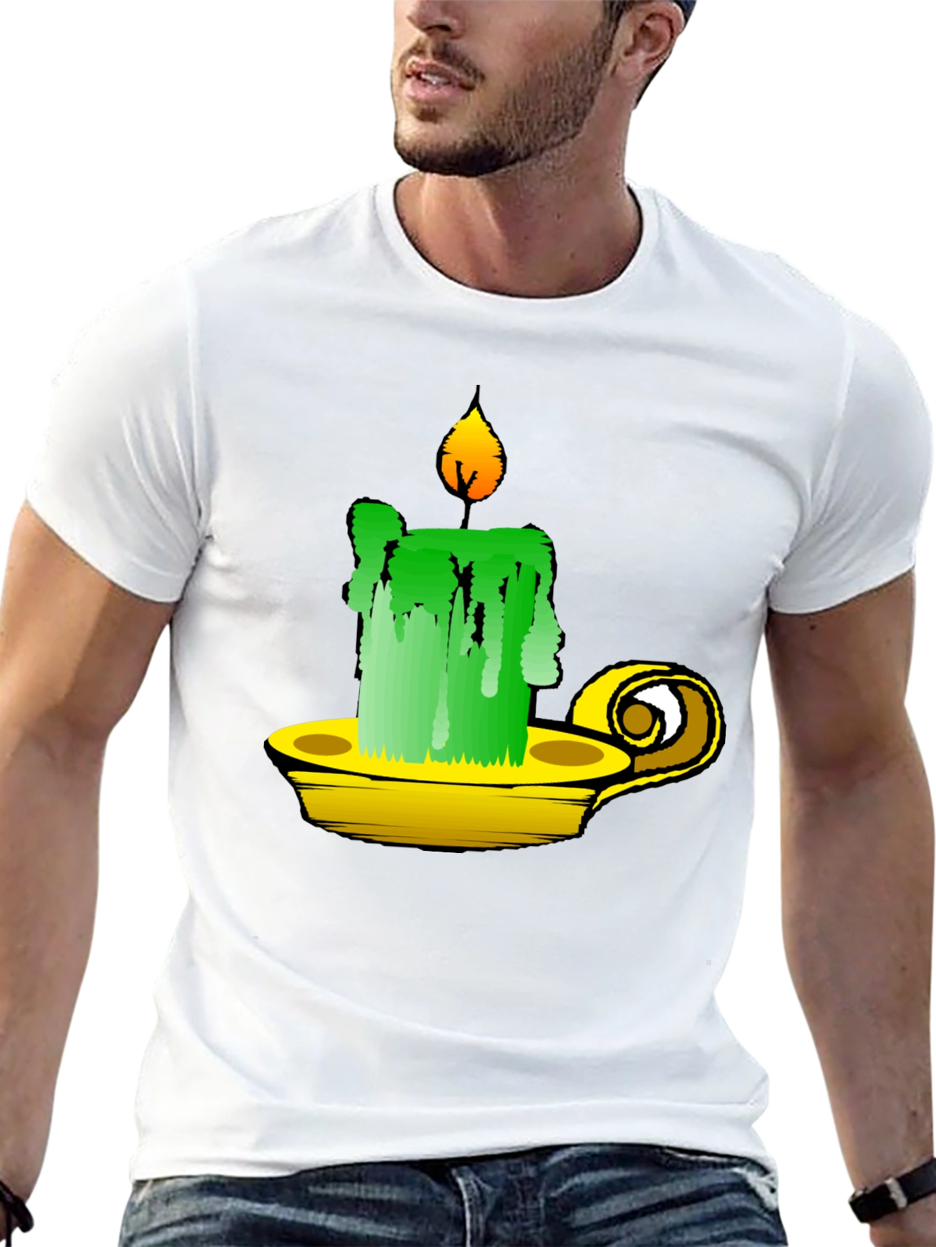 Whimsical Candle T-Shirt - Unique Graphic Tee