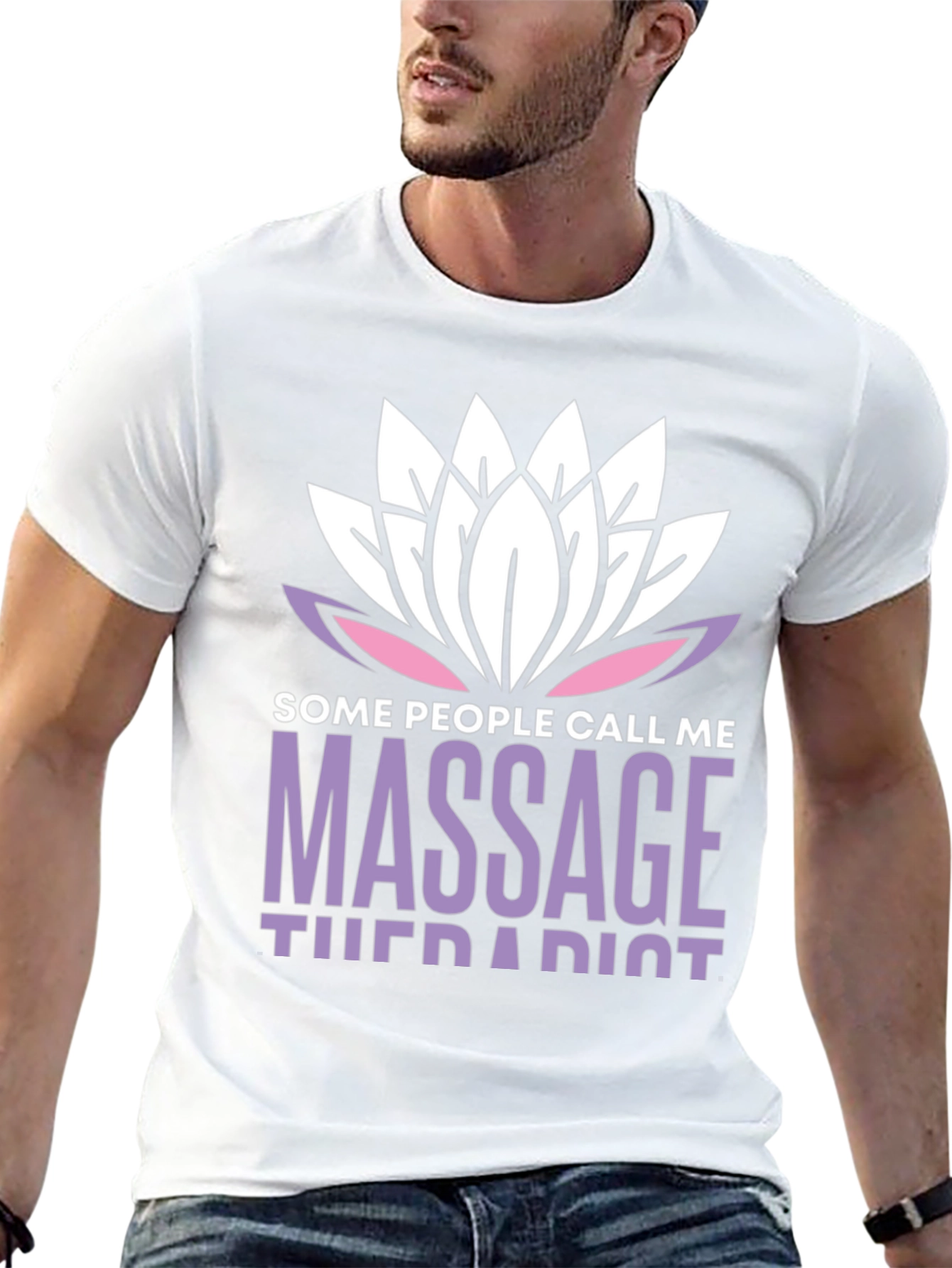 Massage Therapist T-Shirt Lotus Design