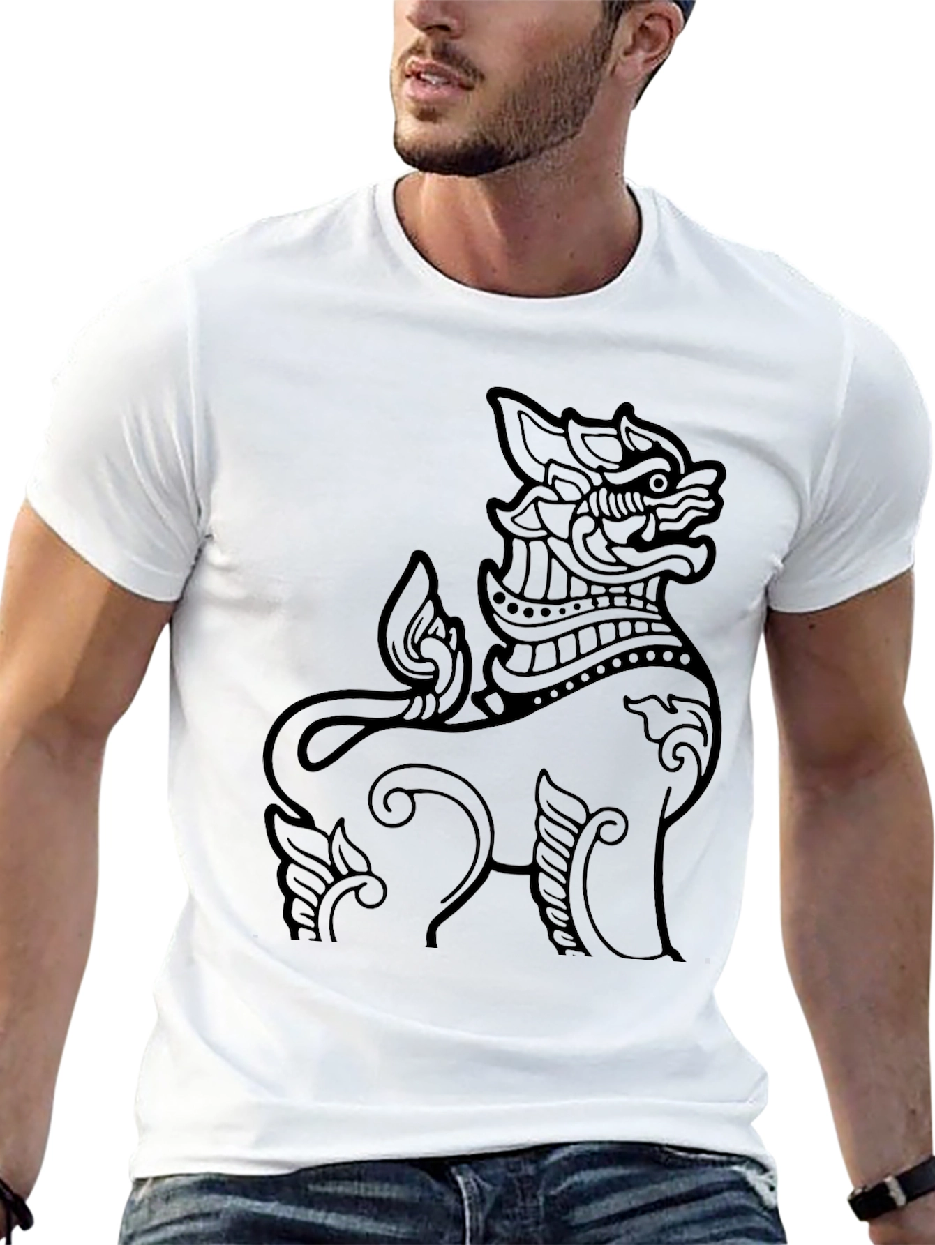 Thai Lion Graphic Tee - Mens Black T-Shirt