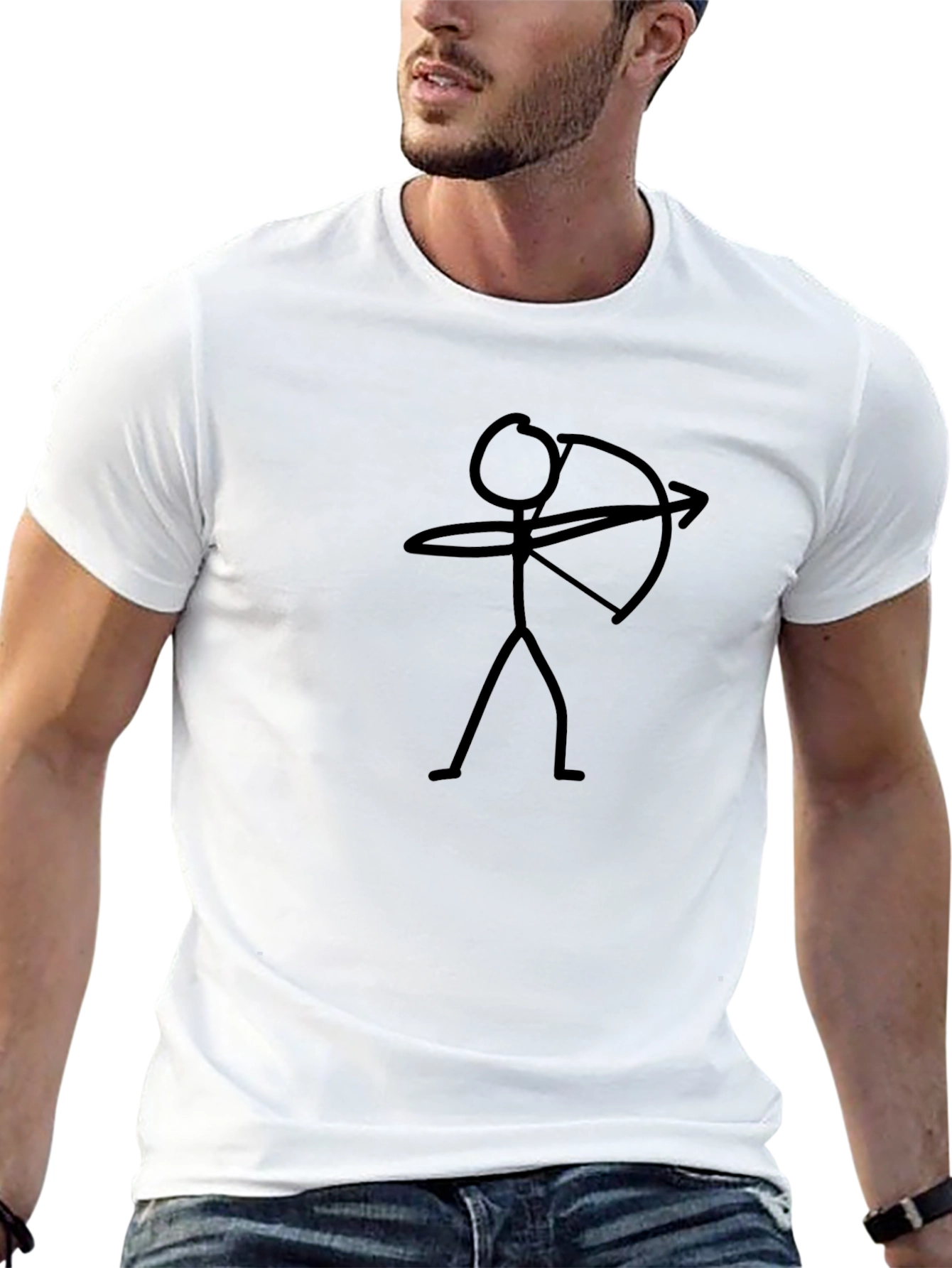 Archer Stick Figure Graphic Tee - Black