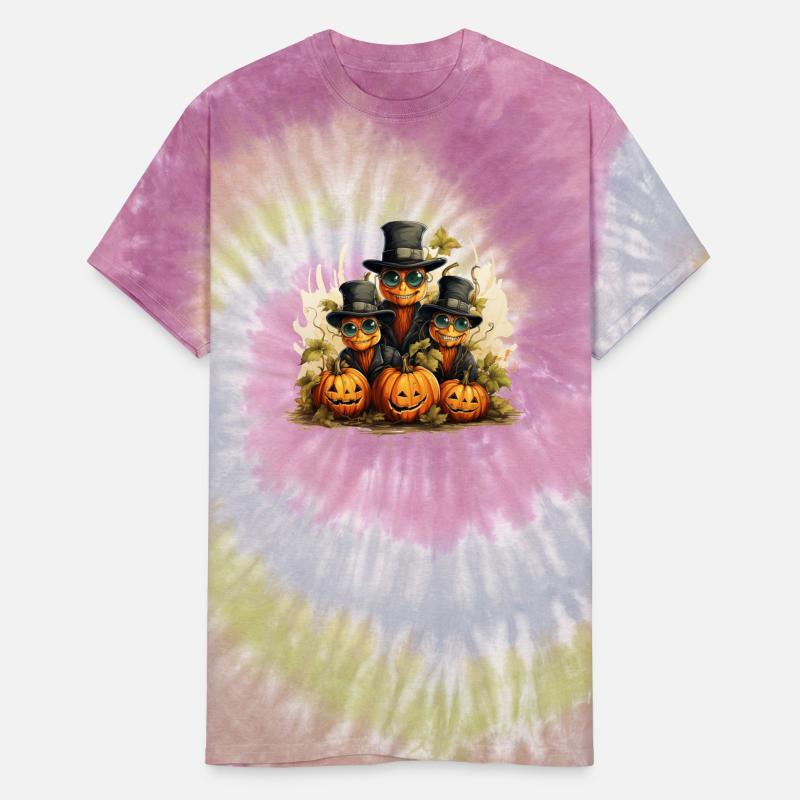 Charming smiling pumpkins wearing top hats