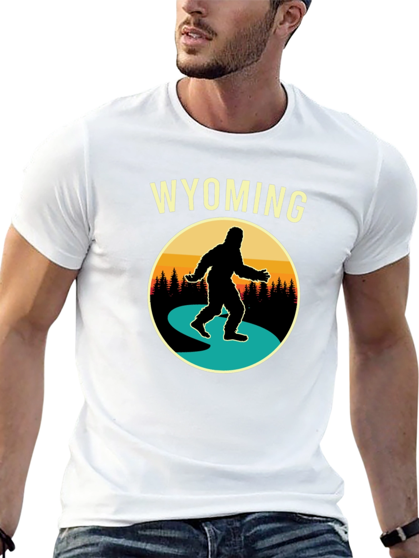 Wyoming Bigfoot T-Shirt - Sasquatch Adventure Tee