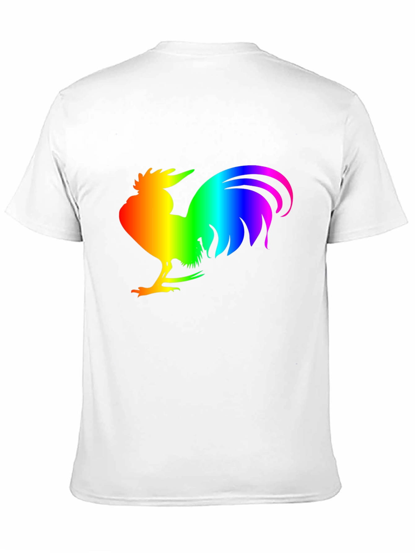 Rainbow Rooster Graphic Tee - Black Cotton Comfort