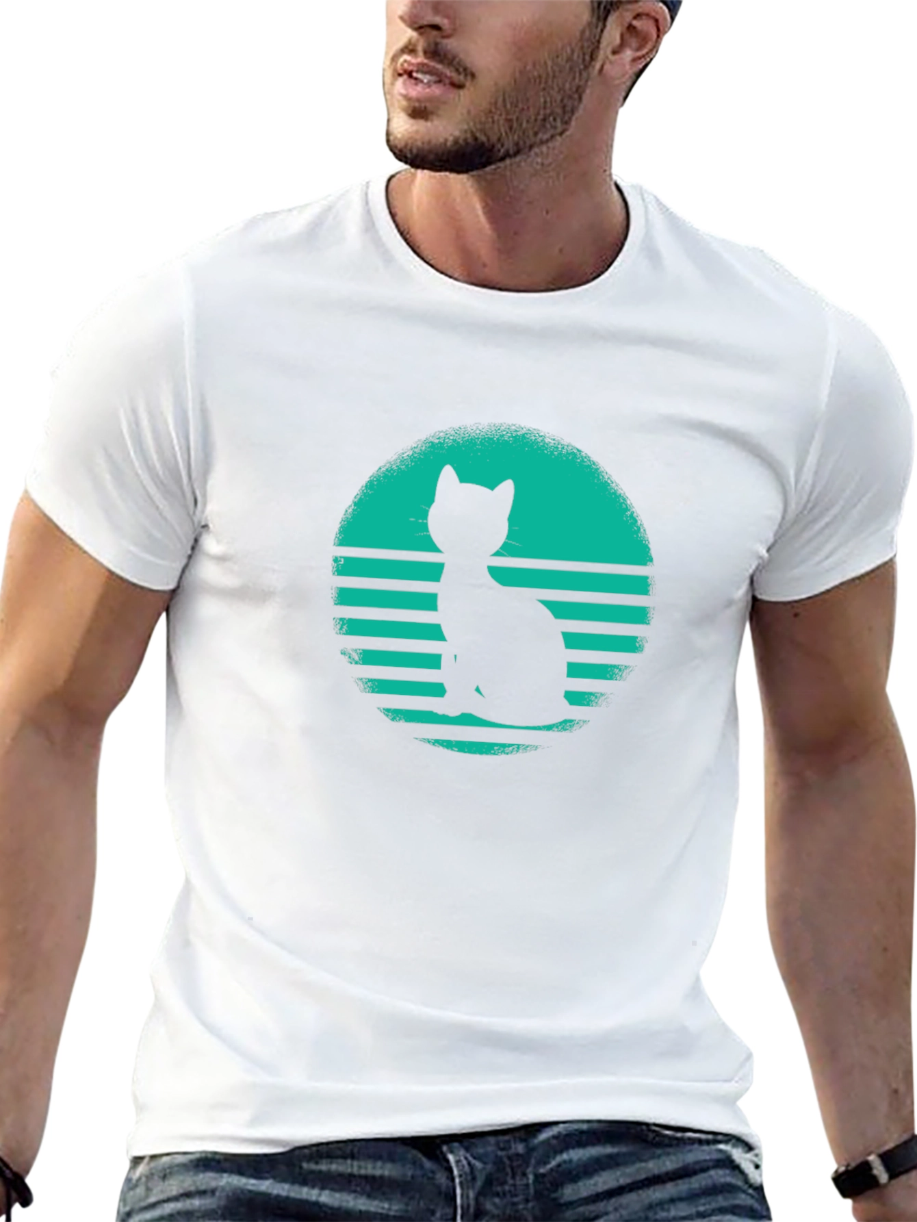 Retro Cat Silhouette T-Shirt