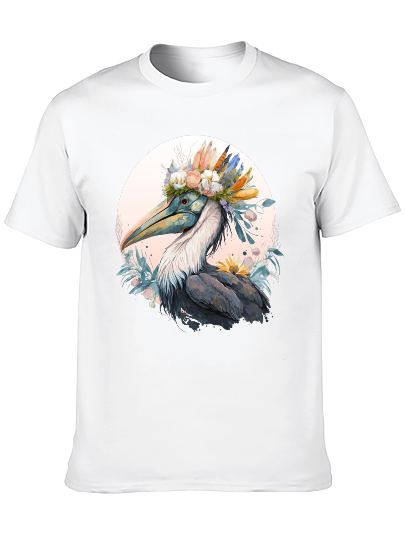 Artistic Heron T-Shirt - Unique Bird Design