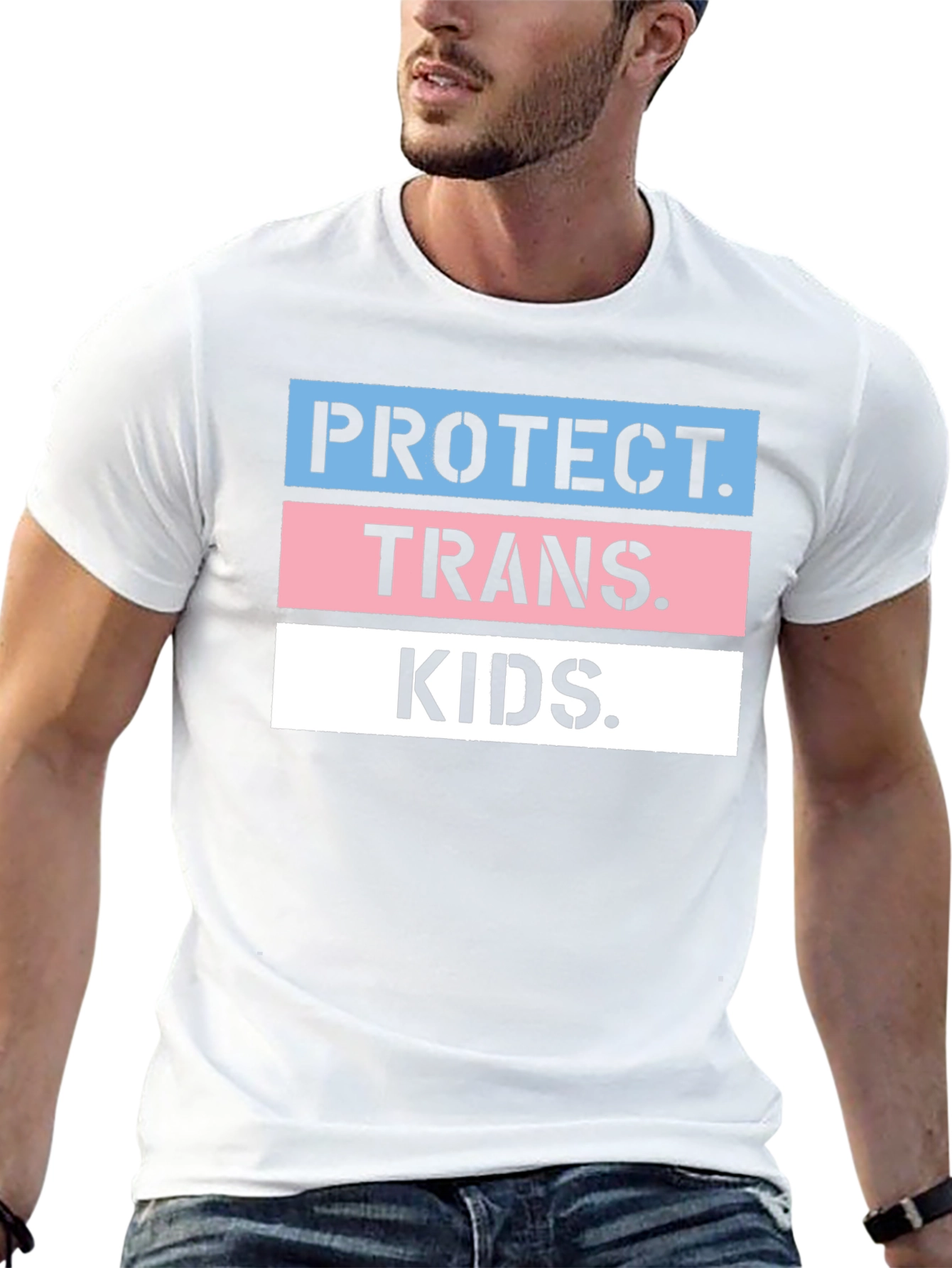 Protect Trans Kids Graphic Tee - Black Cotton Unisex