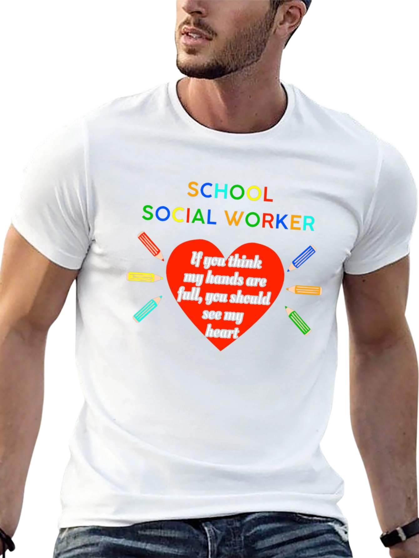 School Social Worker Heart T-Shirt