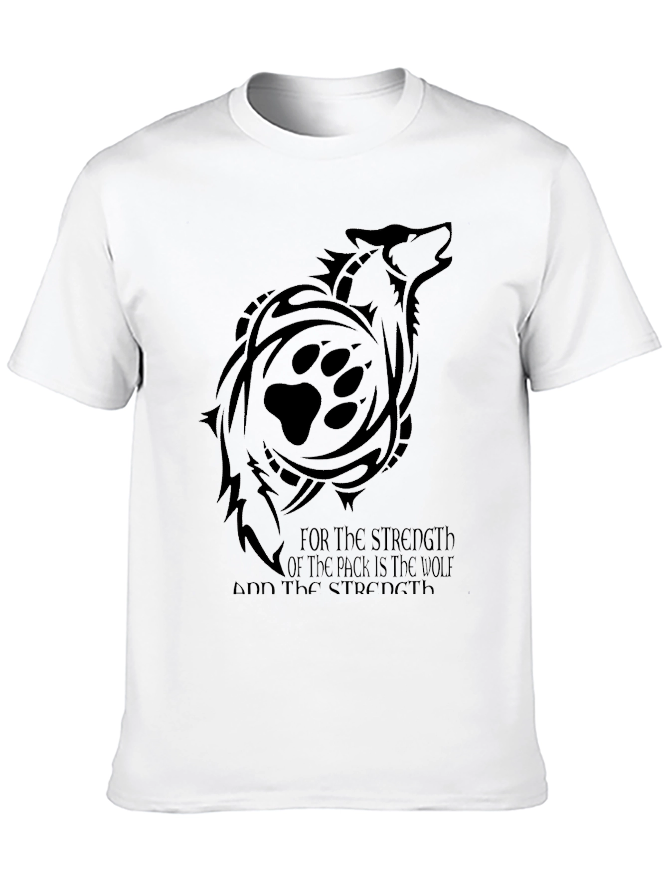 Wolf Pack Strength Graphic T-Shirt - Black