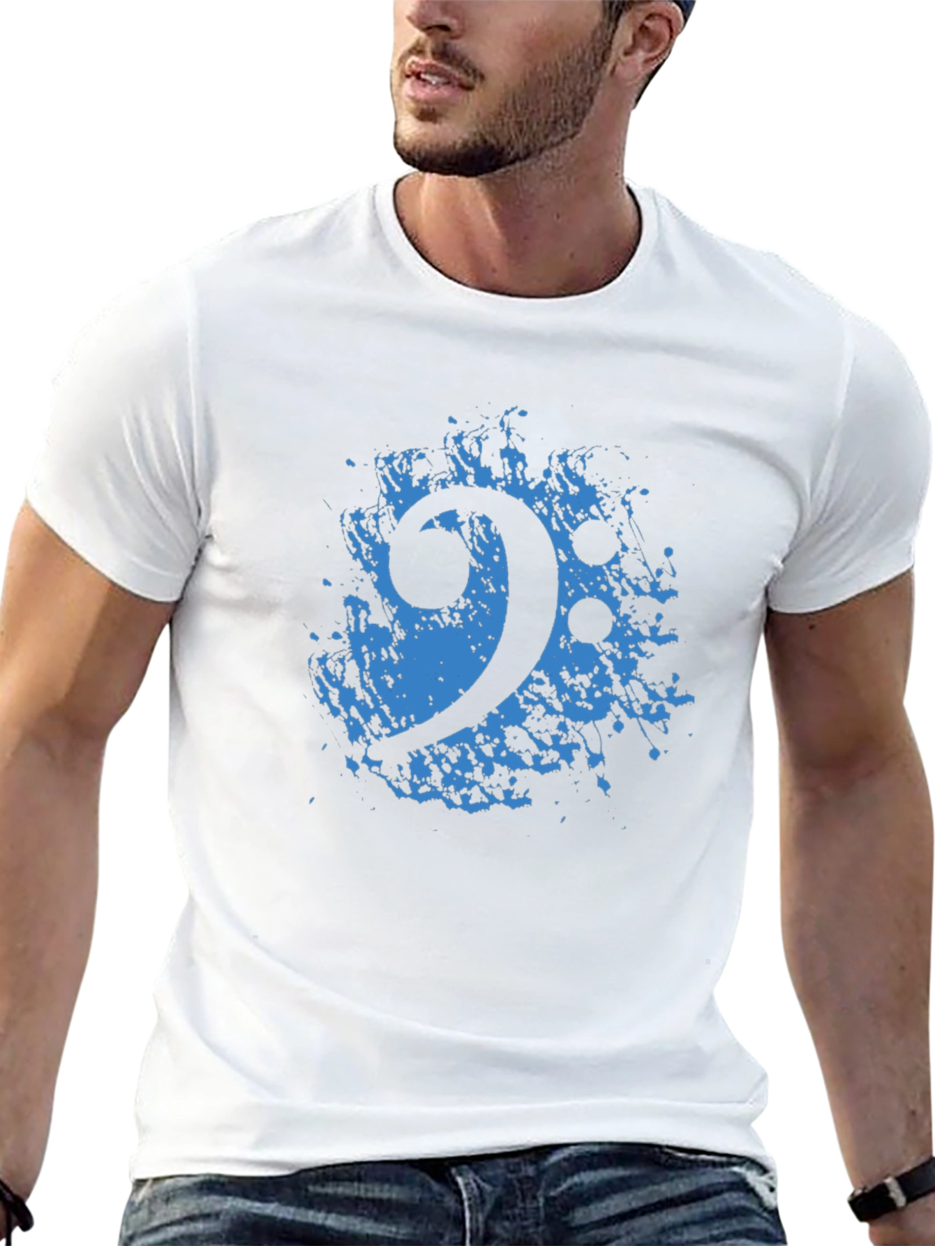 Bass Clef Graphic Tee - Cool Music Shirt