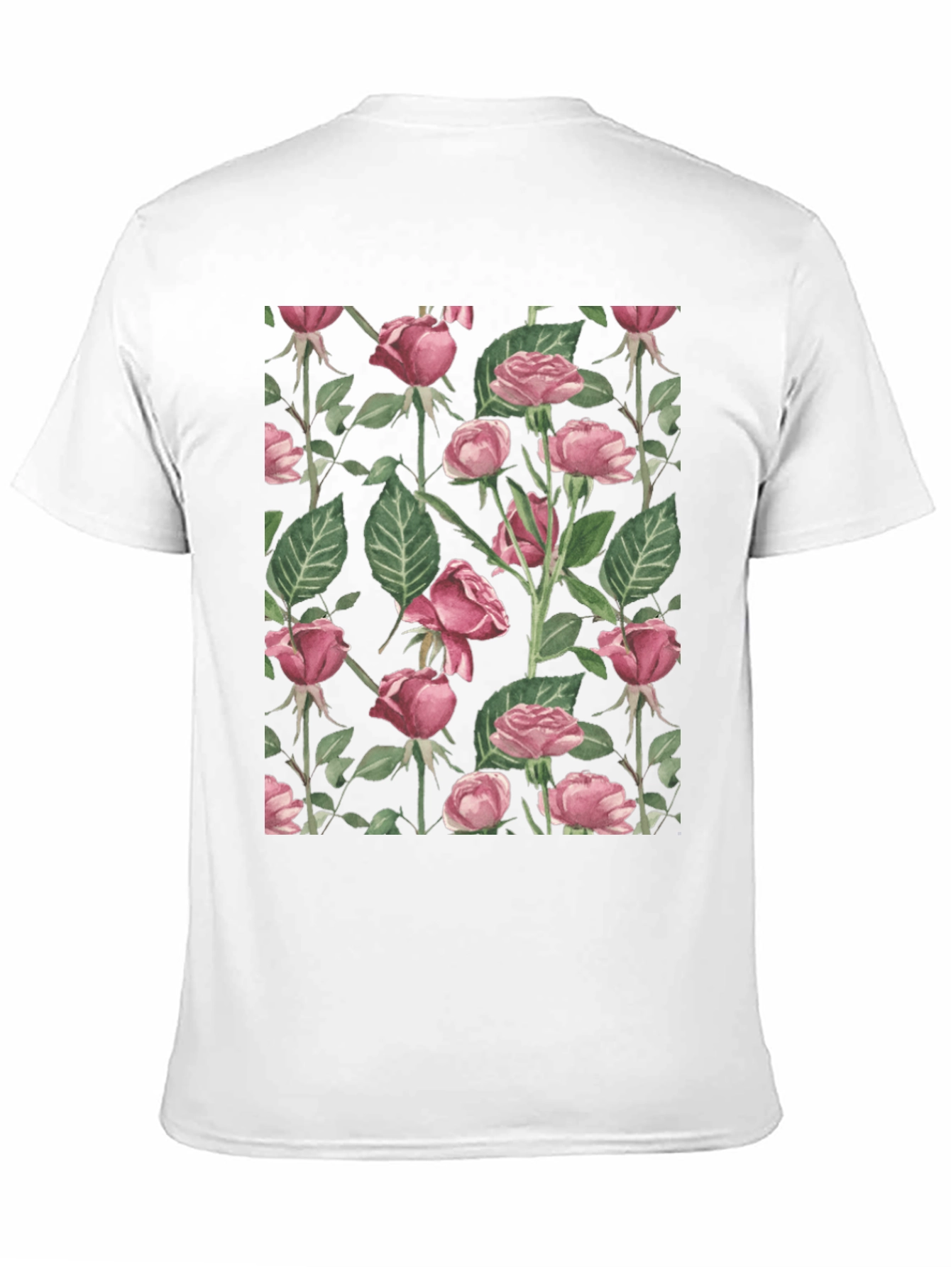 Floral Rose Print Crew Neck T-Shirt