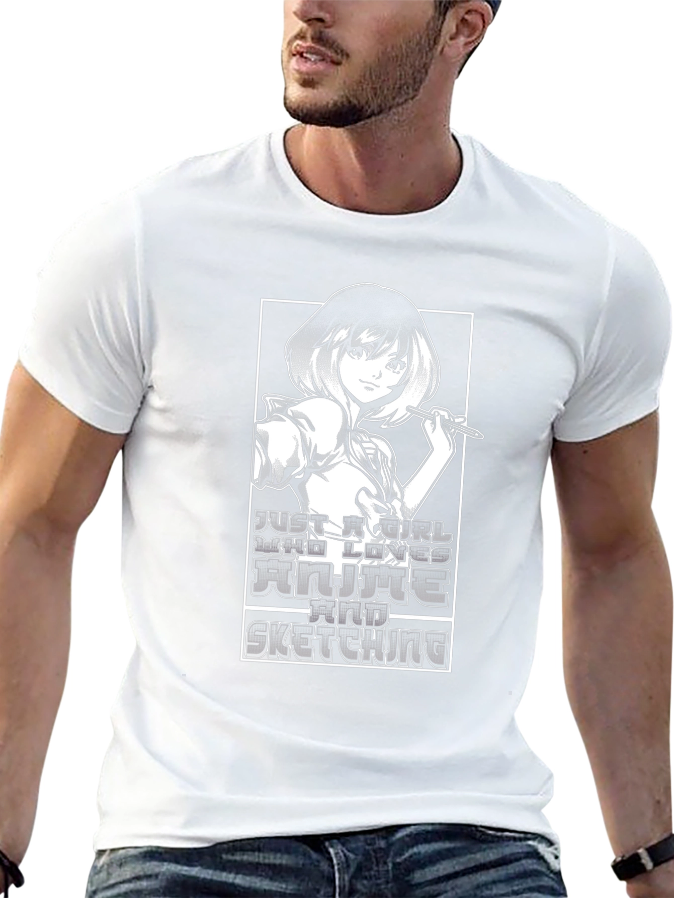 Anime Girl Sketching T-Shirt - Unisex