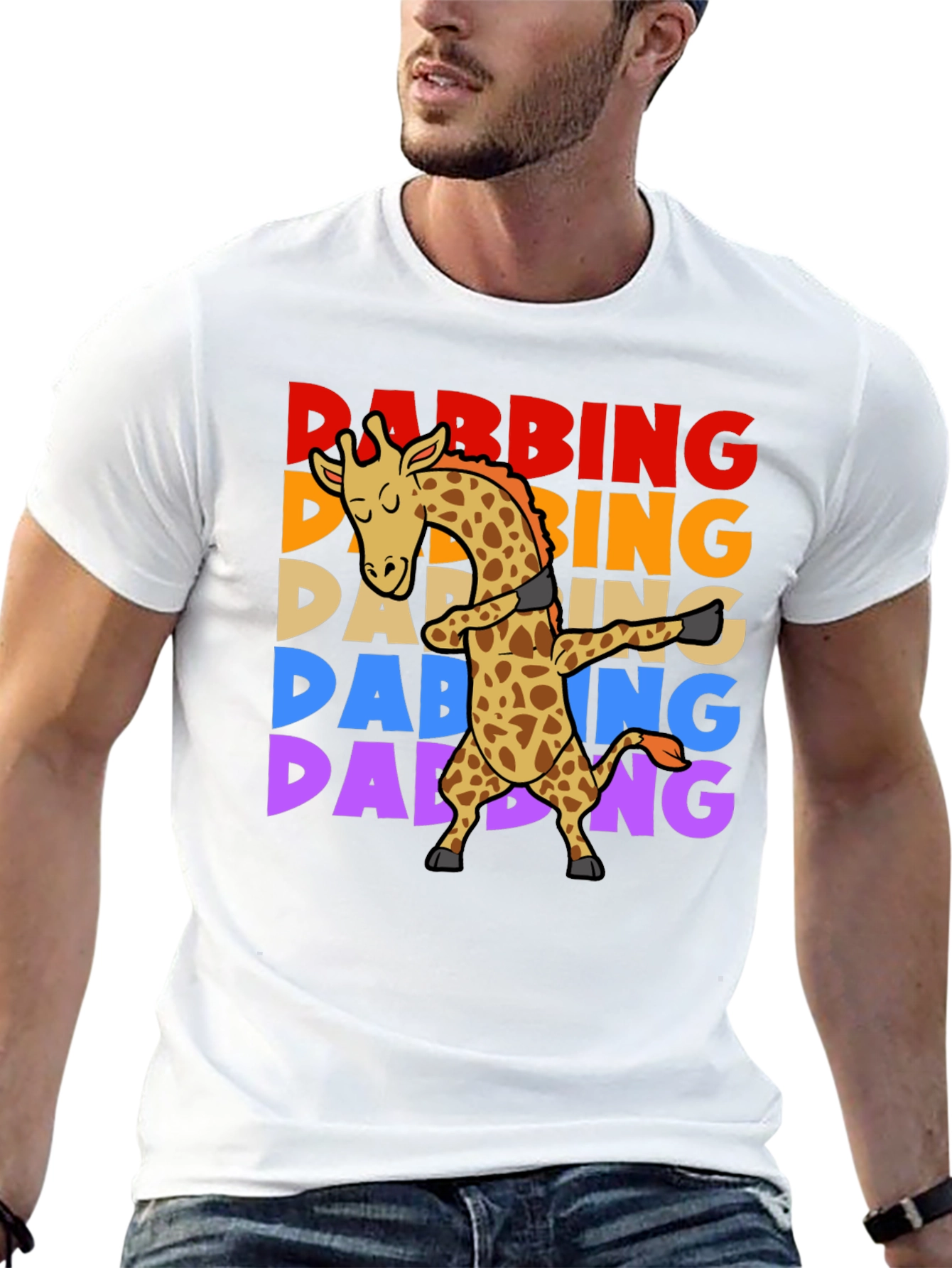 Dabbing Giraffe T-Shirt - Fun Graphic Tee