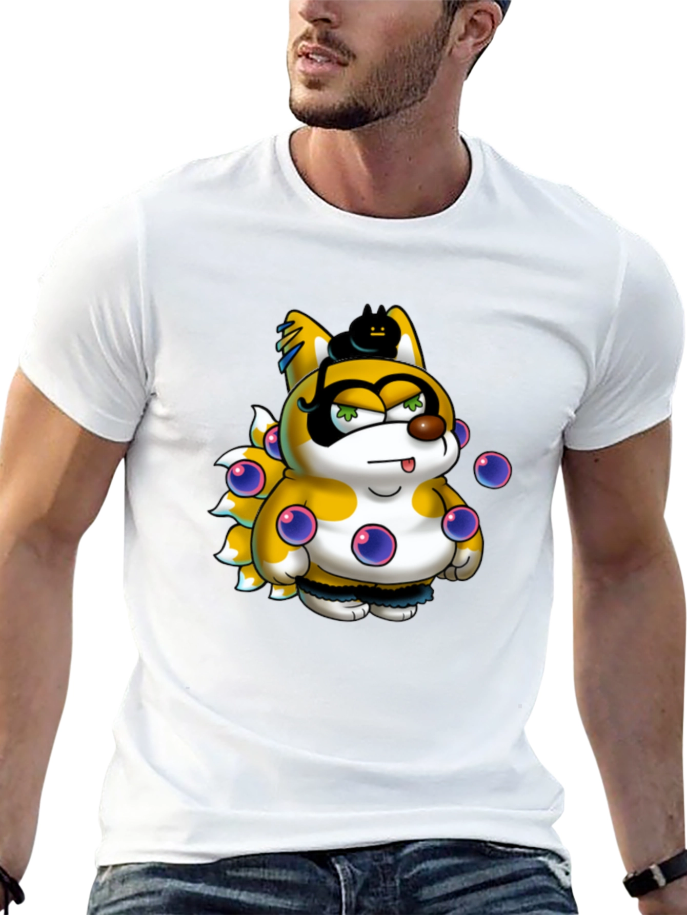 Cartoon Character Graphic Print Black T-Shirt