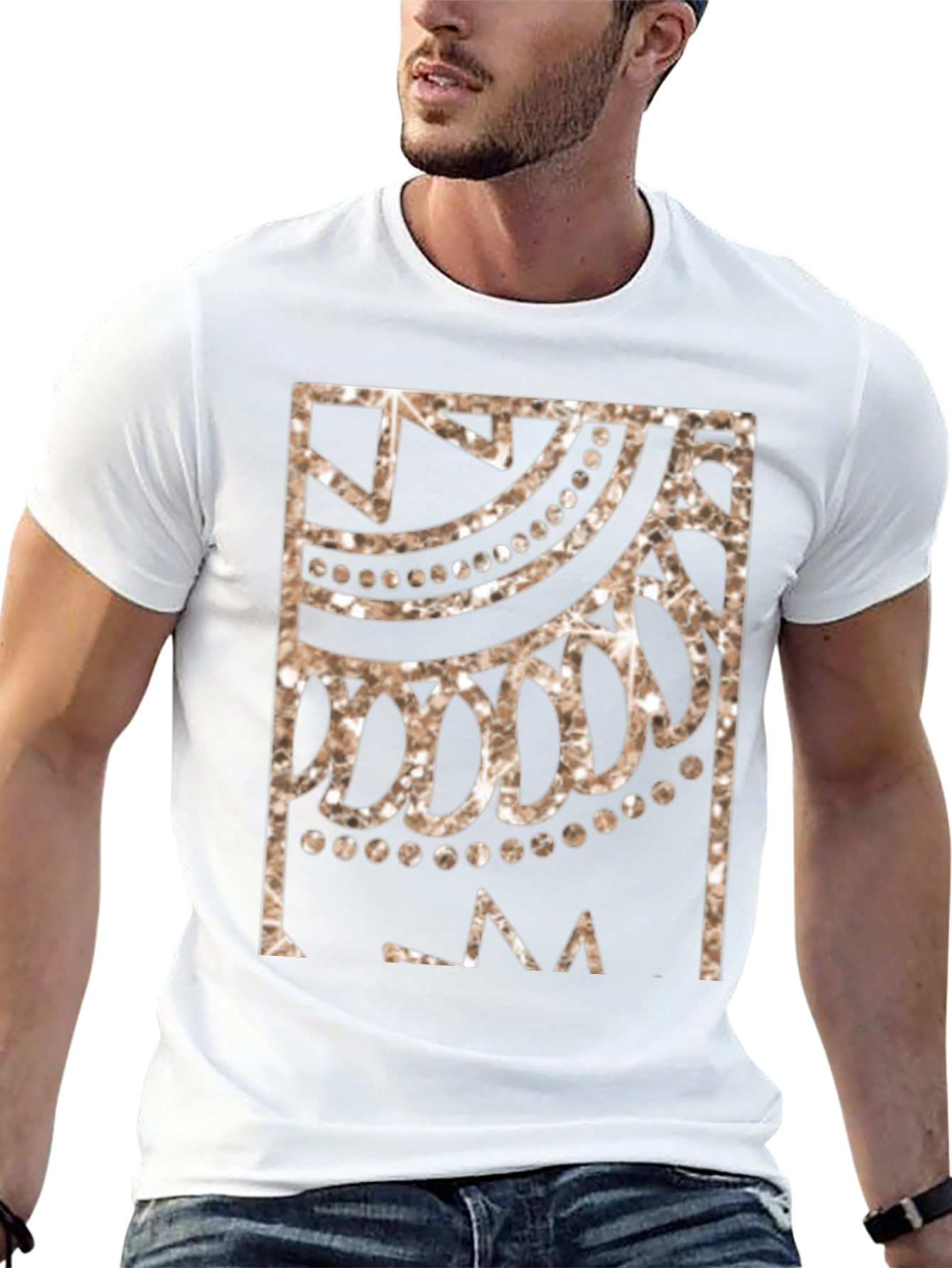 Geometric Design Black T-Shirt