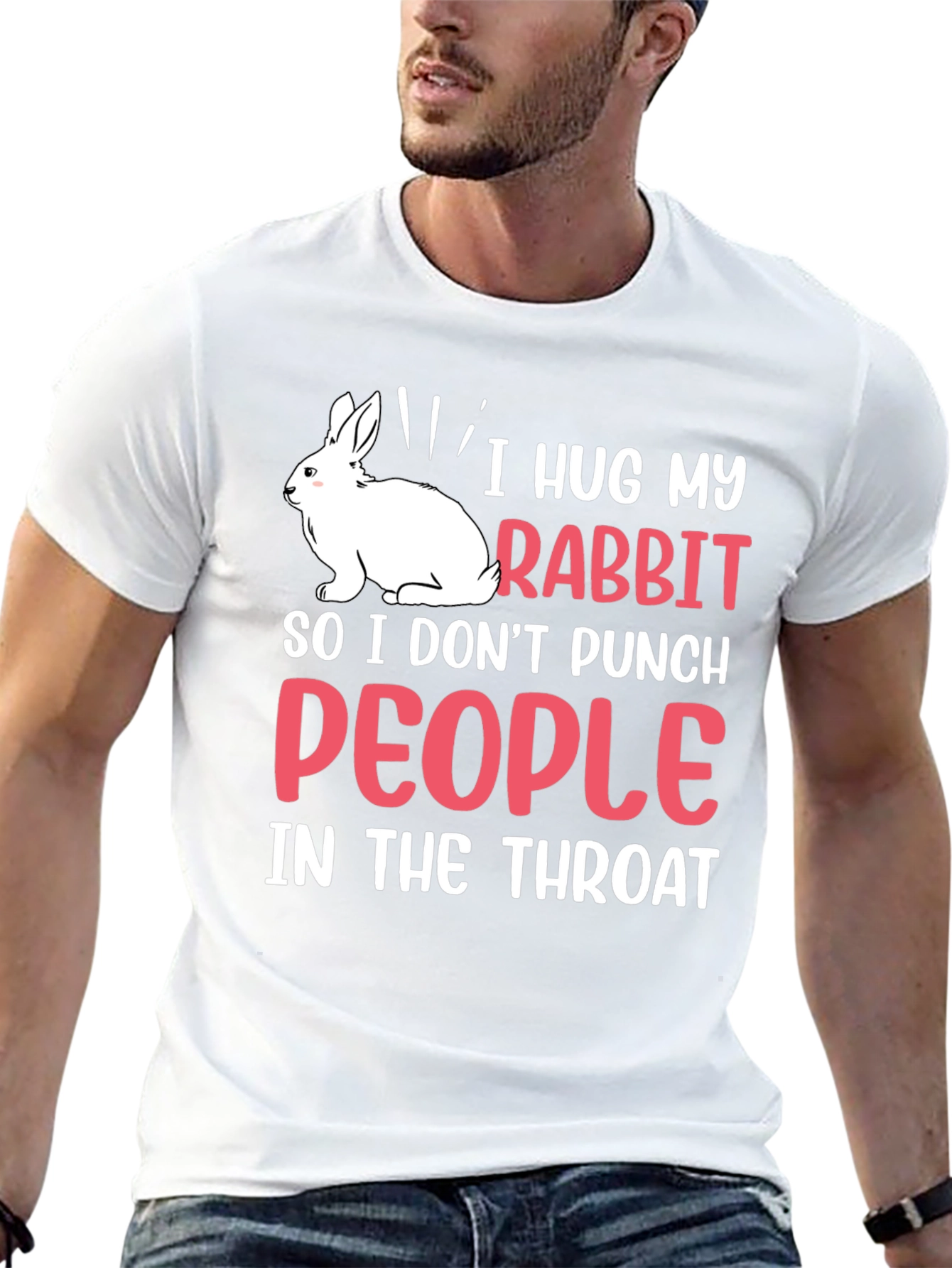 I Hug My Rabbit Funny T-Shirt