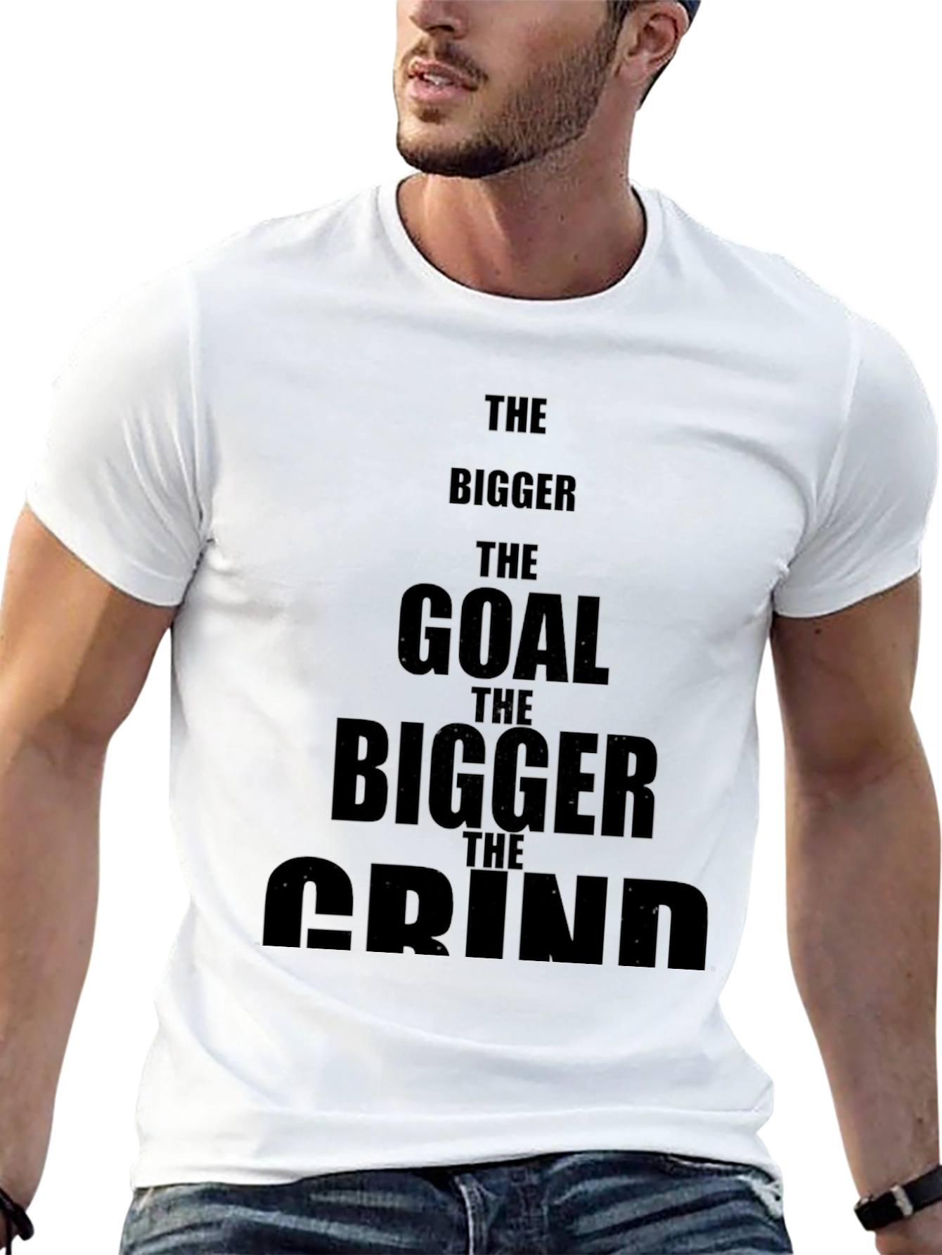 Motivational Black T-Shirt - The Bigger the Goal