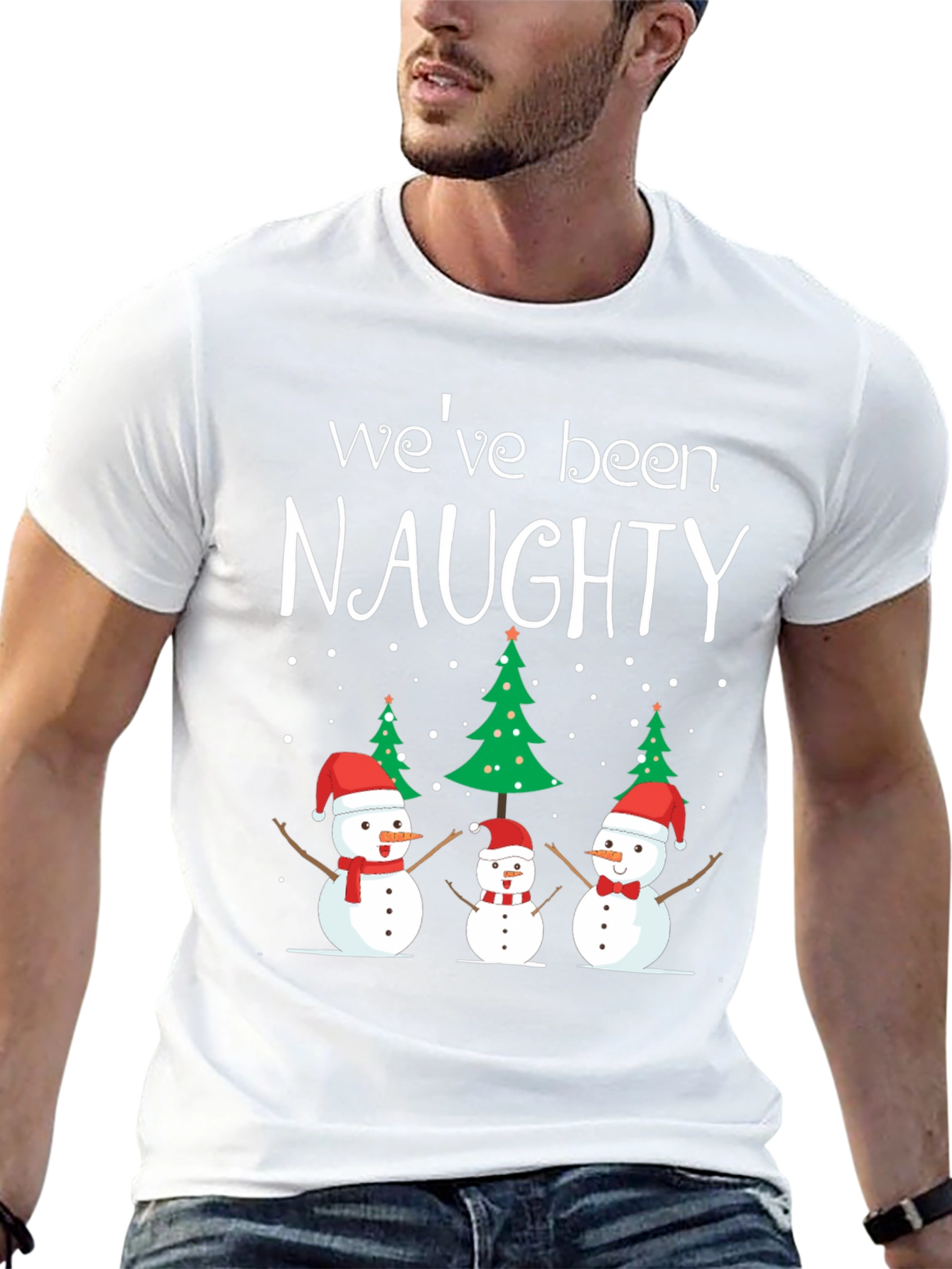 Naughty Snowman Family Christmas T-Shirt