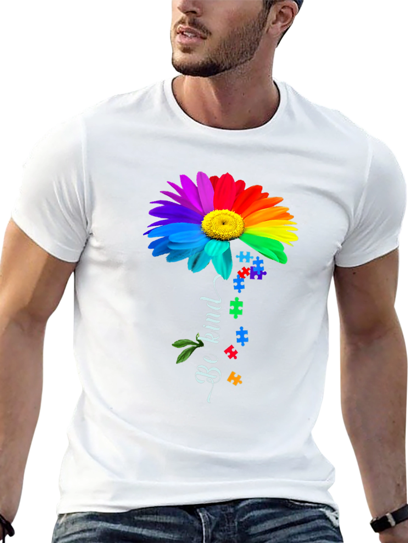 Be Kind Rainbow Autism Awareness T-Shirt