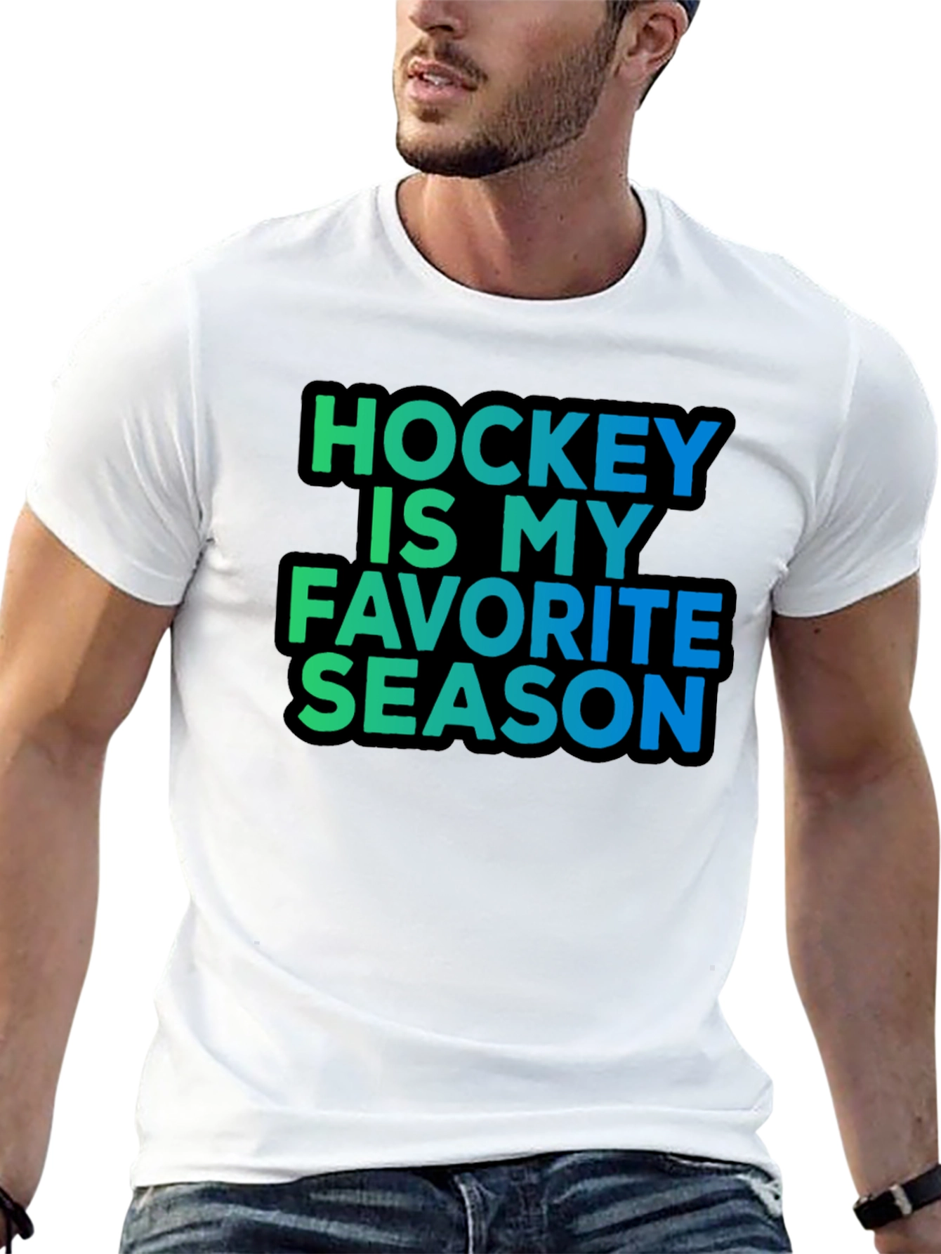 Hockey Is My Favorite Season Black T-Shirt