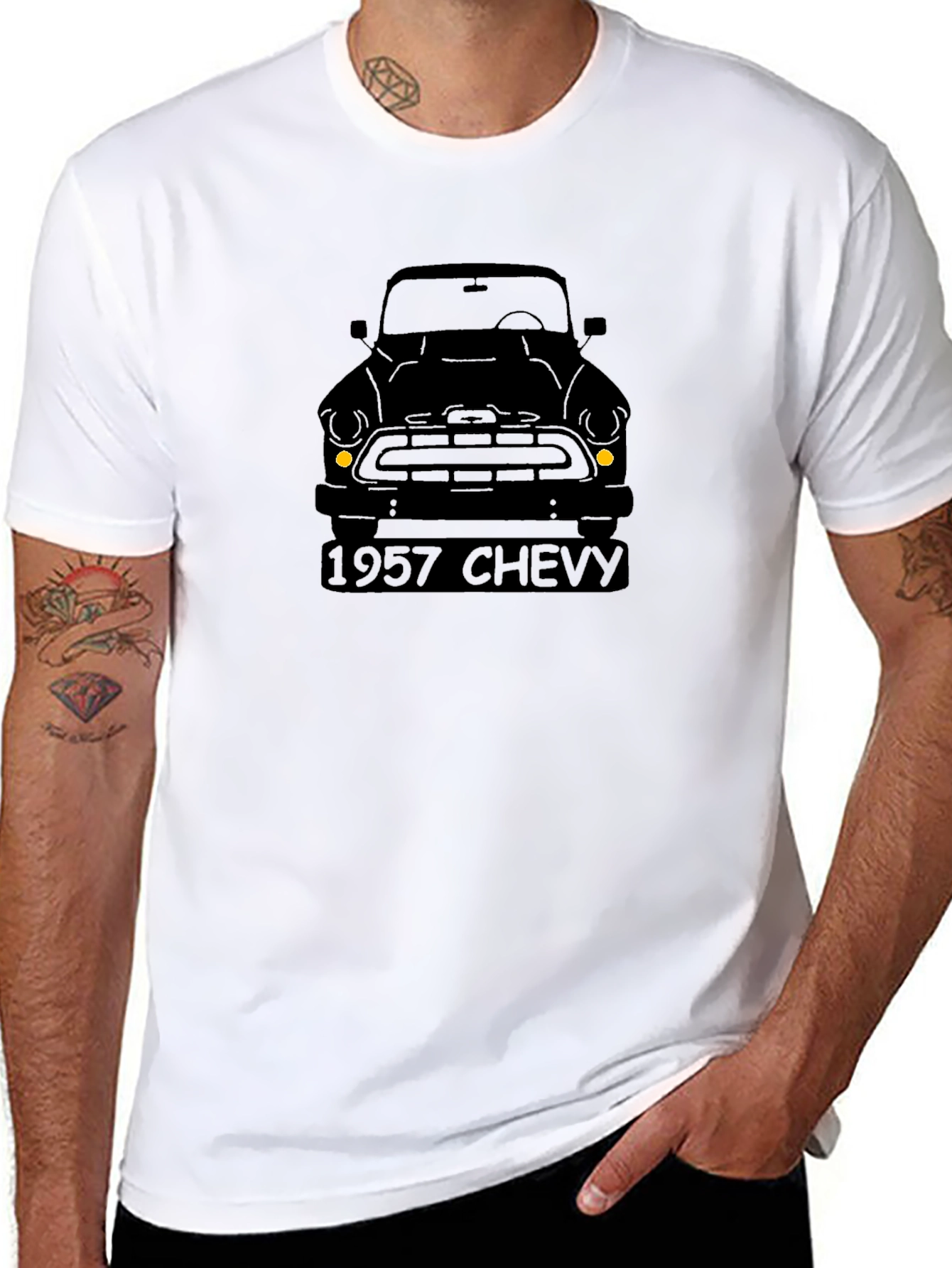 1957 Chevy Black T-Shirt - Classic Car Apparel